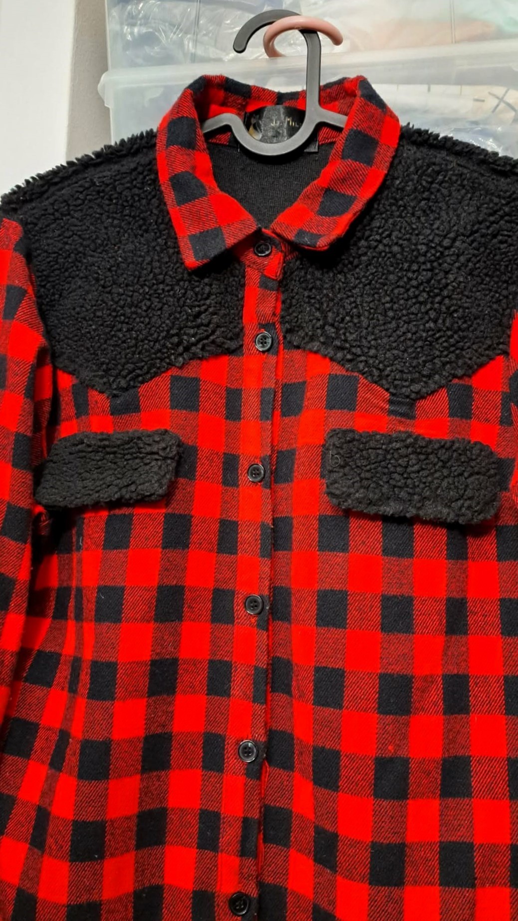 Premium Sherpa-Lined Buffalo Plaid Shirt Jacket Made in Korea - photo 4