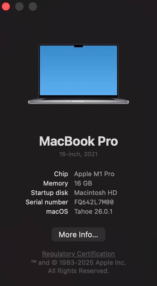 Macbook Pro, 16-inch, 2021, M1 Pro, 16GB, 512GB SSD - photo 2