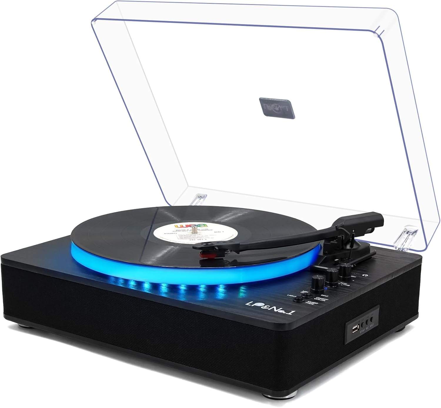 LP&No.1 Record Player with Built-in Stereo Speakers