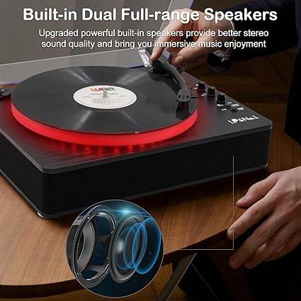 LP&No.1 Record Player with Built-in Stereo Speakers - photo 4