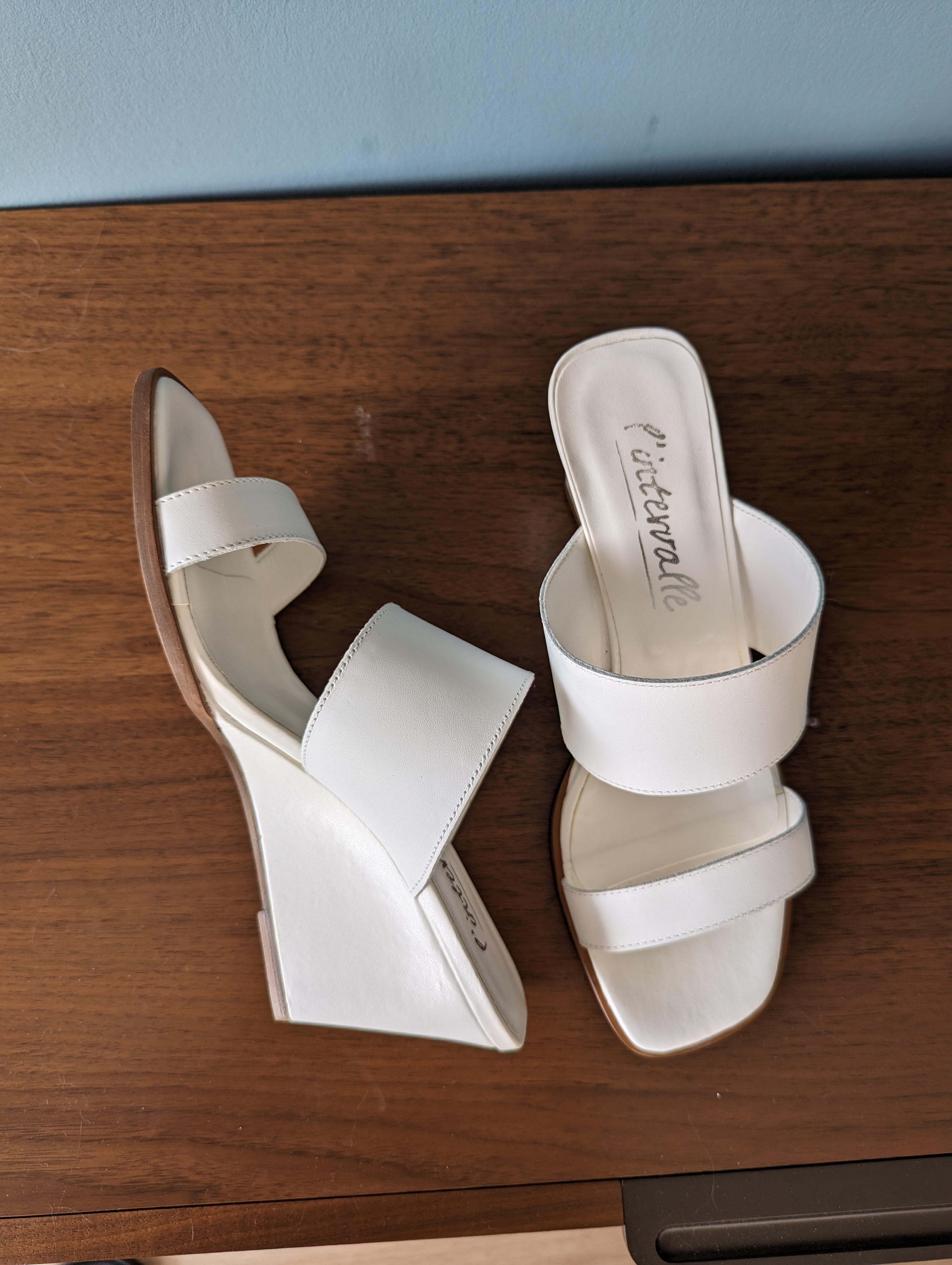 l'intervalle White Wedge Slide Heels - photo 3