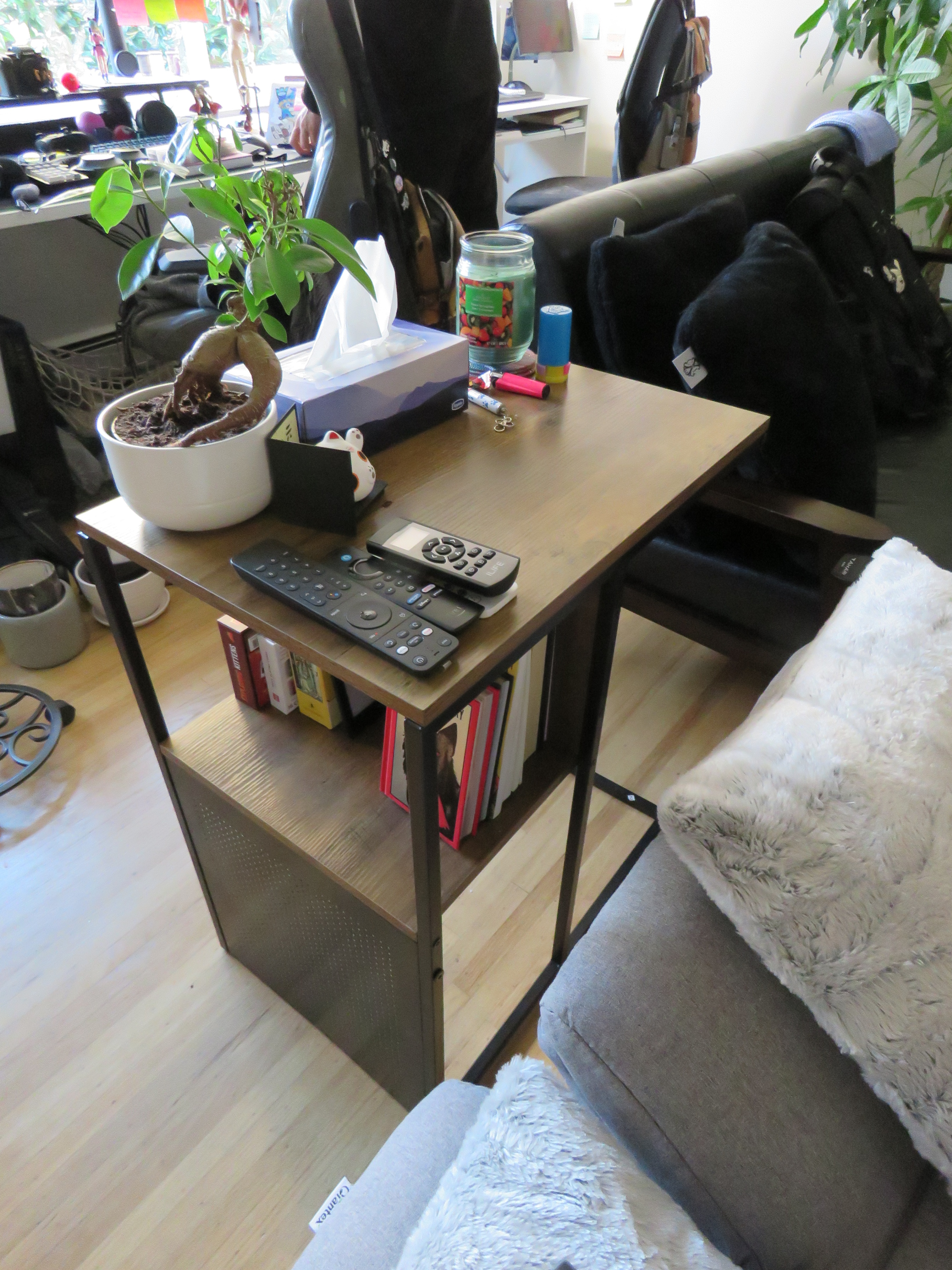Wood & Metal Coffee Table - Modern Industrial Style
