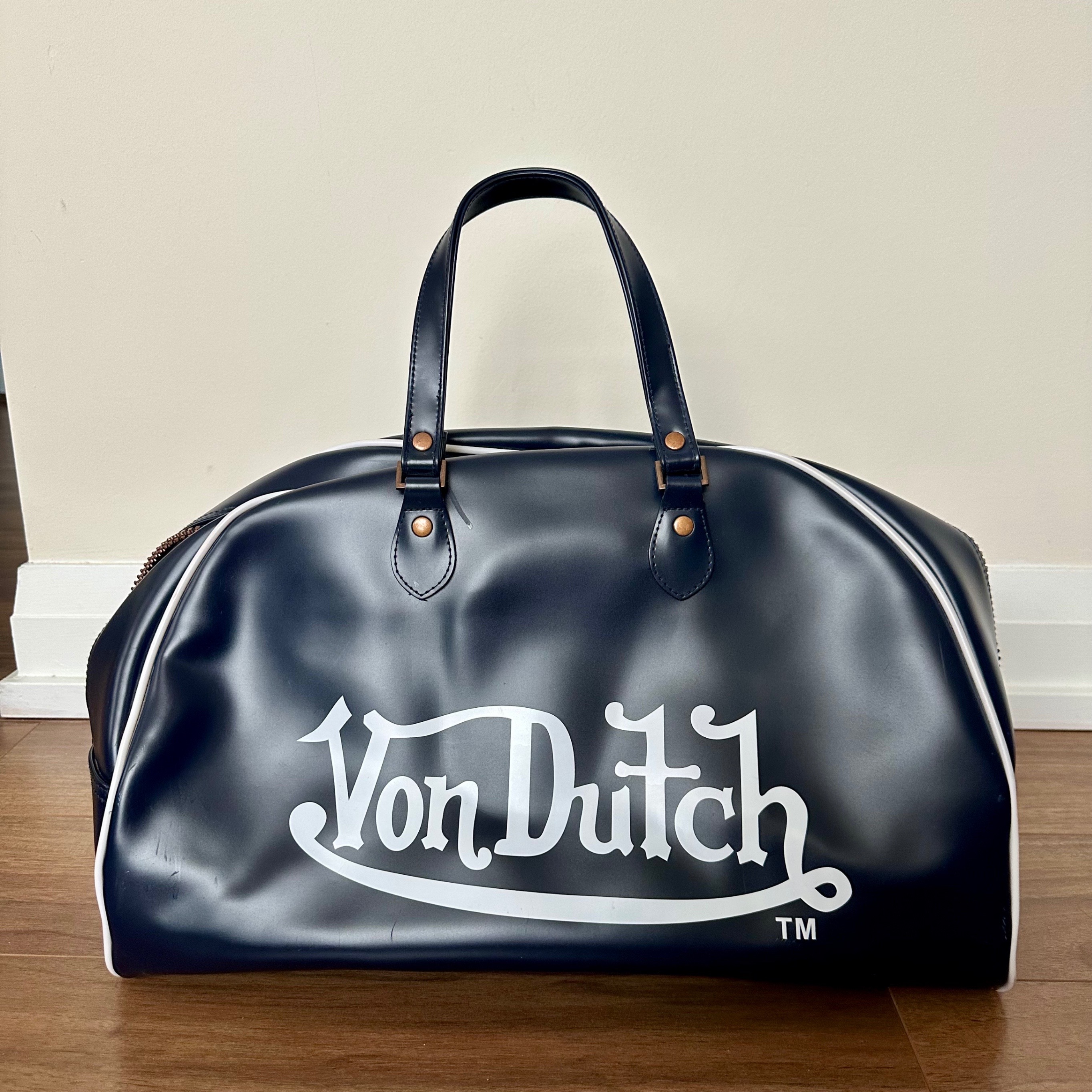 Vintage Navy Von Dutch Duffle Bowling Bag - photo 4
