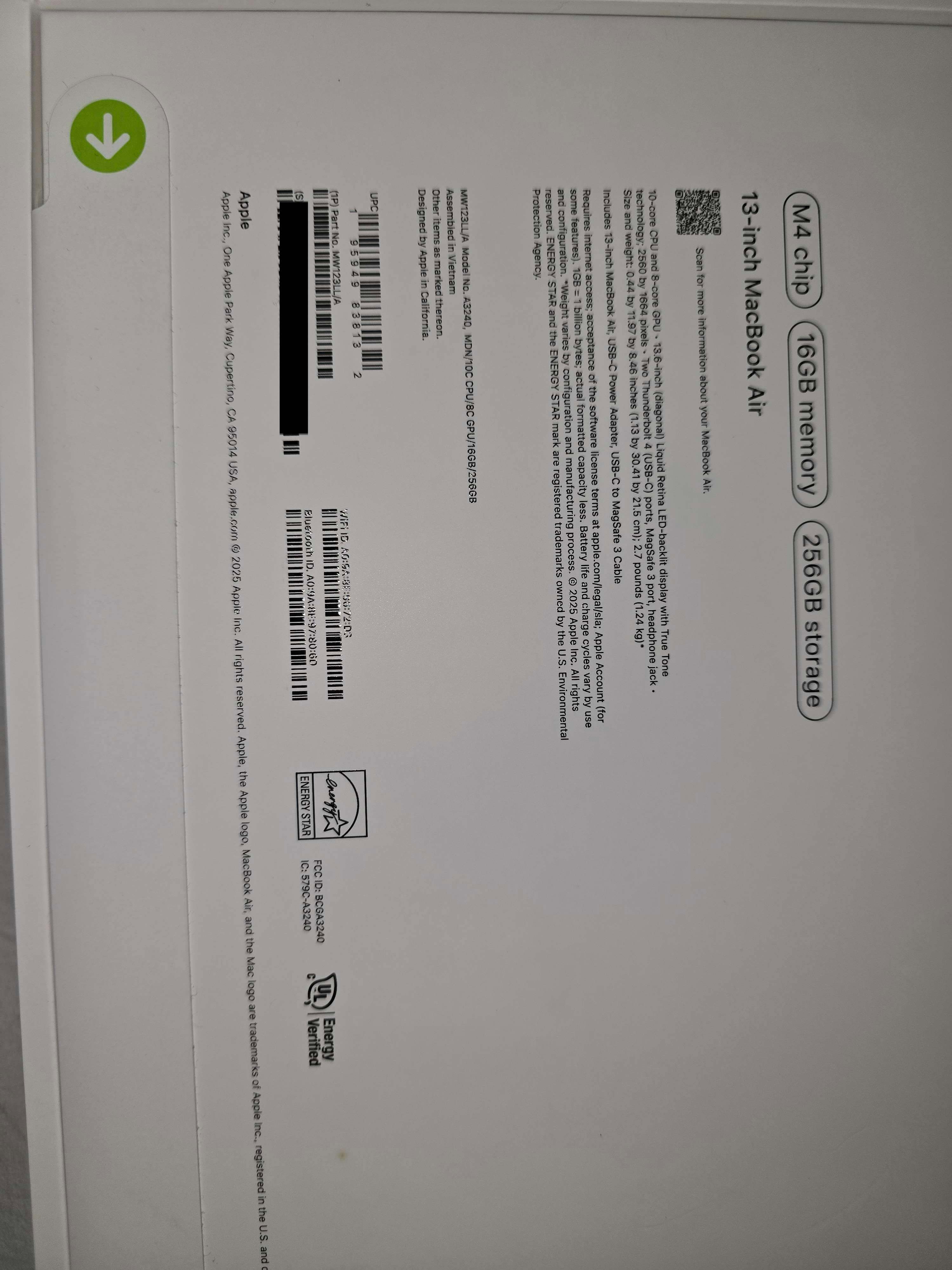 New Sealed Apple MacBook Air 13” (2025) – M4 | 16GB RAM | 256GB - photo 2