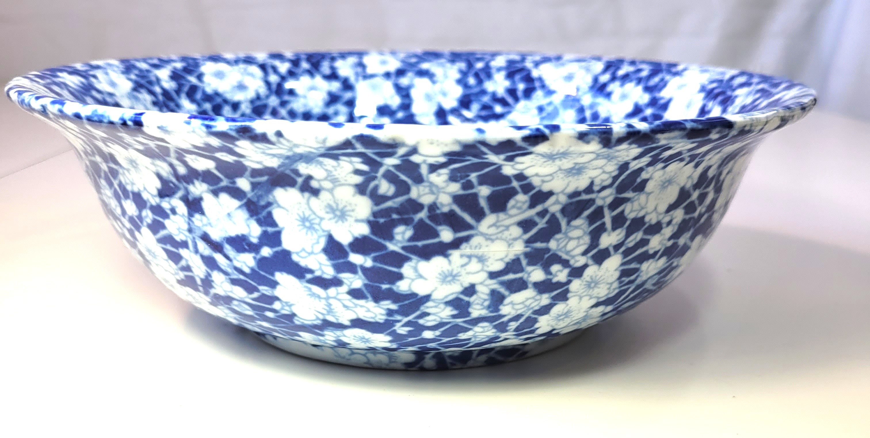 Ironstone Flow Blue Pitcher and Bowl Set Vintage Reproduction - photo 2