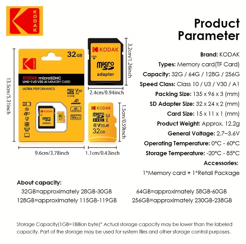 Kodak'S U3 Micro TF Cards with Capacities of 128GB - photo 3