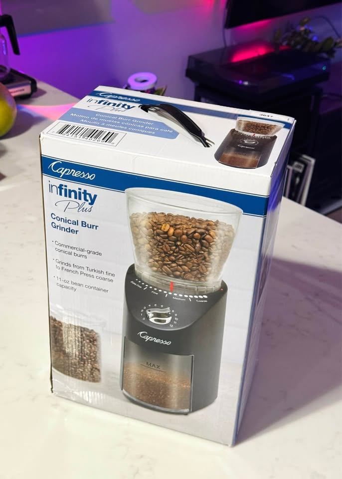 Capresso Infinity Plus Conical Burr Grinder, Black - NEW - photo 3