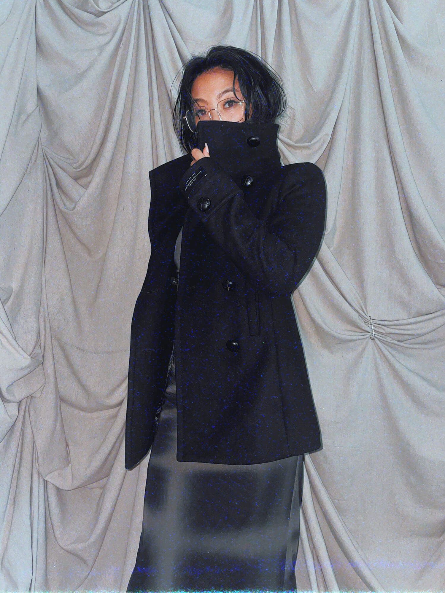 Black cashmere wool coat jacket outerwear - photo 5