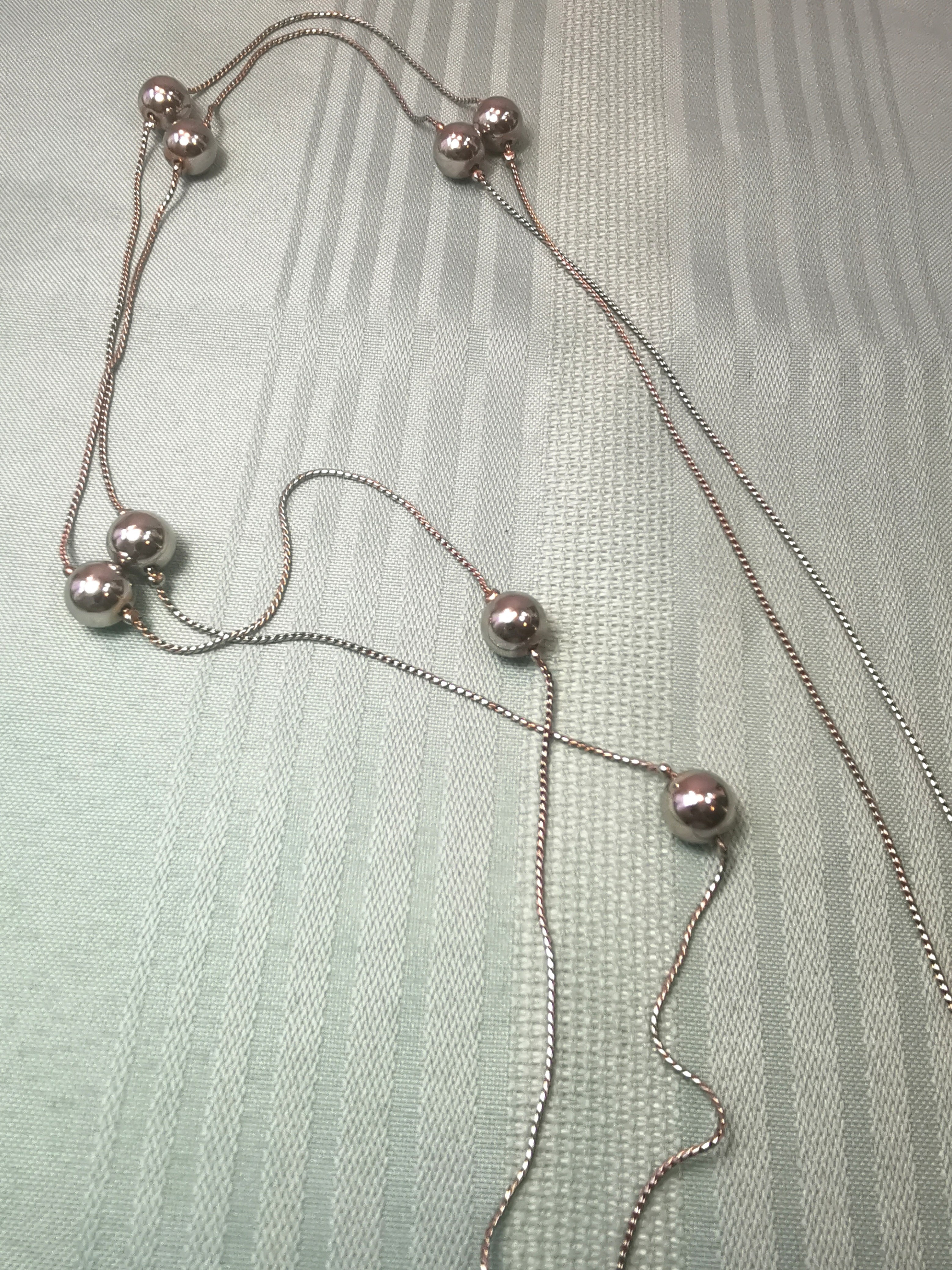 47" Long Station Bead Necklace Extra Long Layering Circa 1980s - photo 4