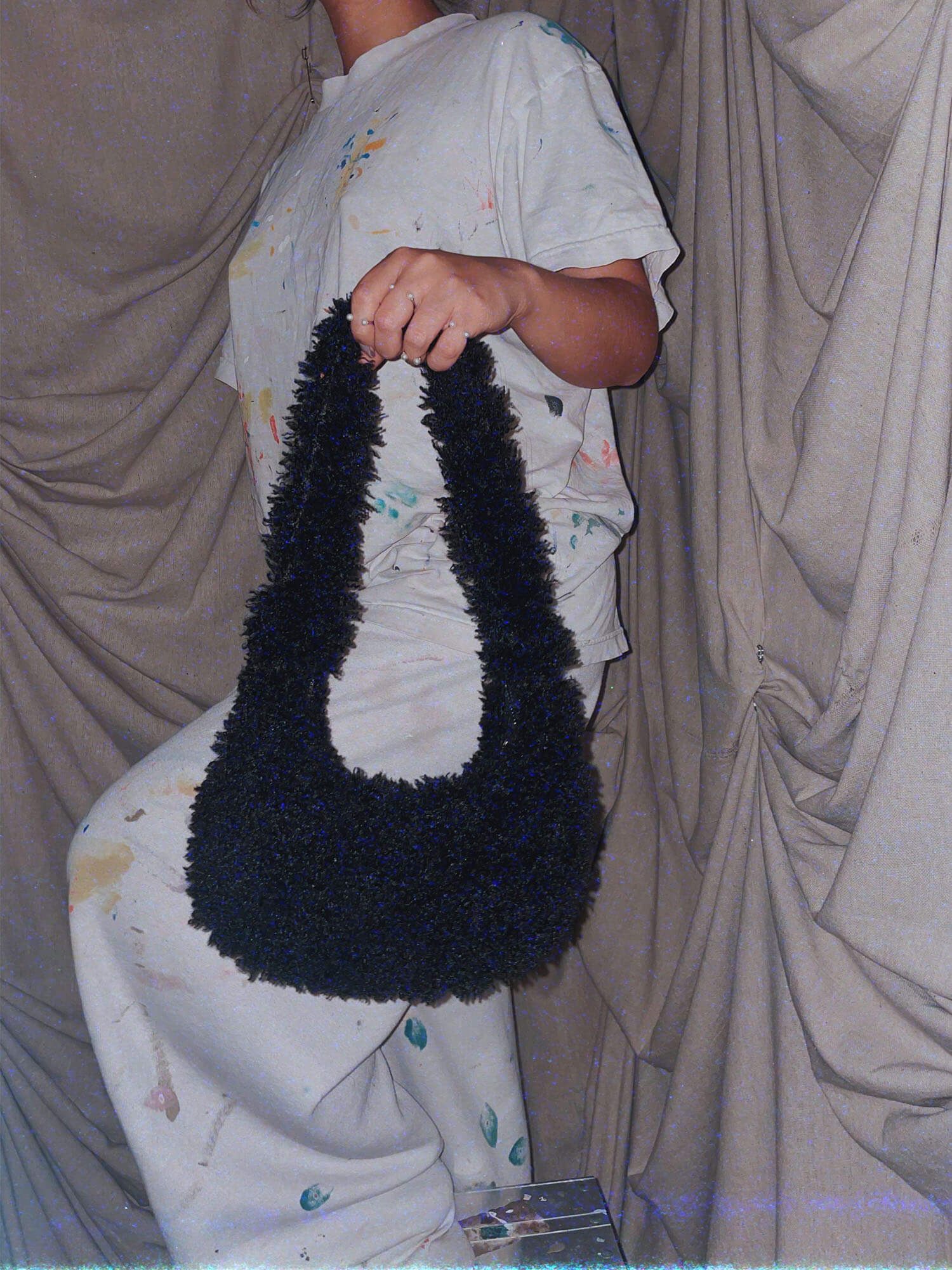 Black Teacup Poodle Purse small fur bag - photo 2
