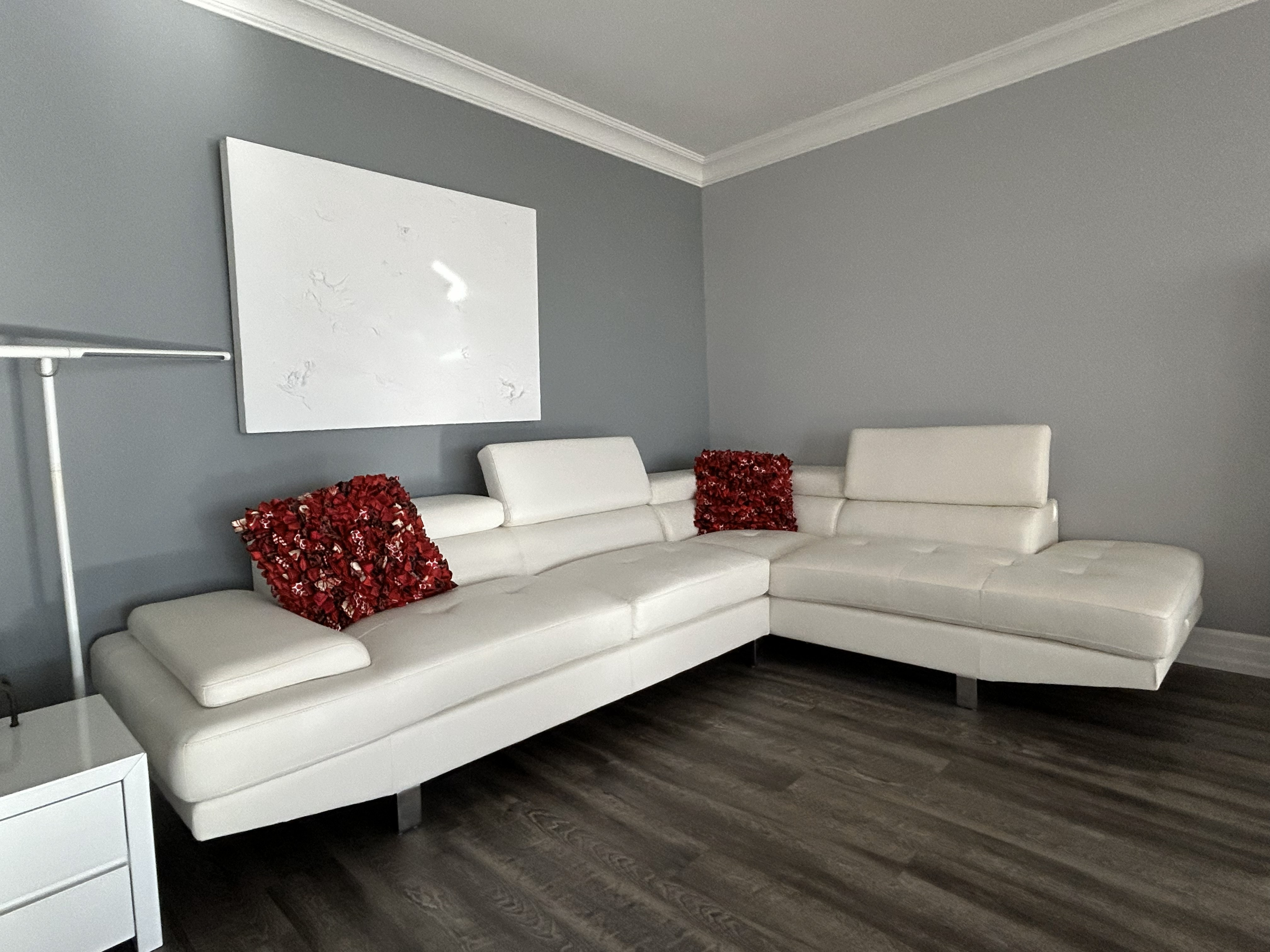Modern White Sectional - Vegan Leather - photo 3