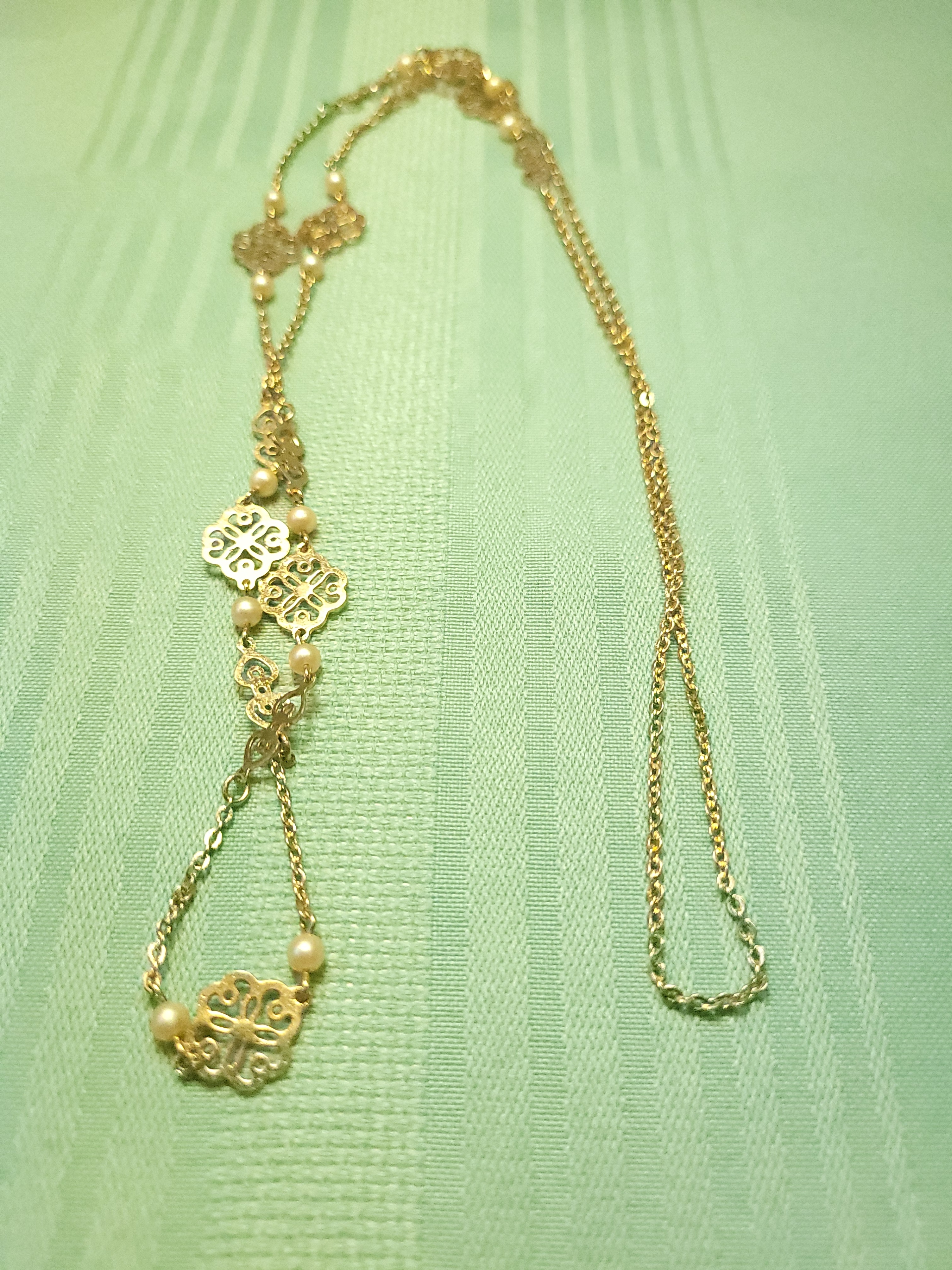 1994 Avon Attributed 31" Continuous Loop Necklace Gold Tone