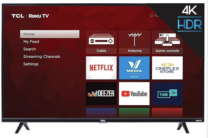 TCL 43S425-CA 4K Ultra HD Smart LED Television (2019), 43"