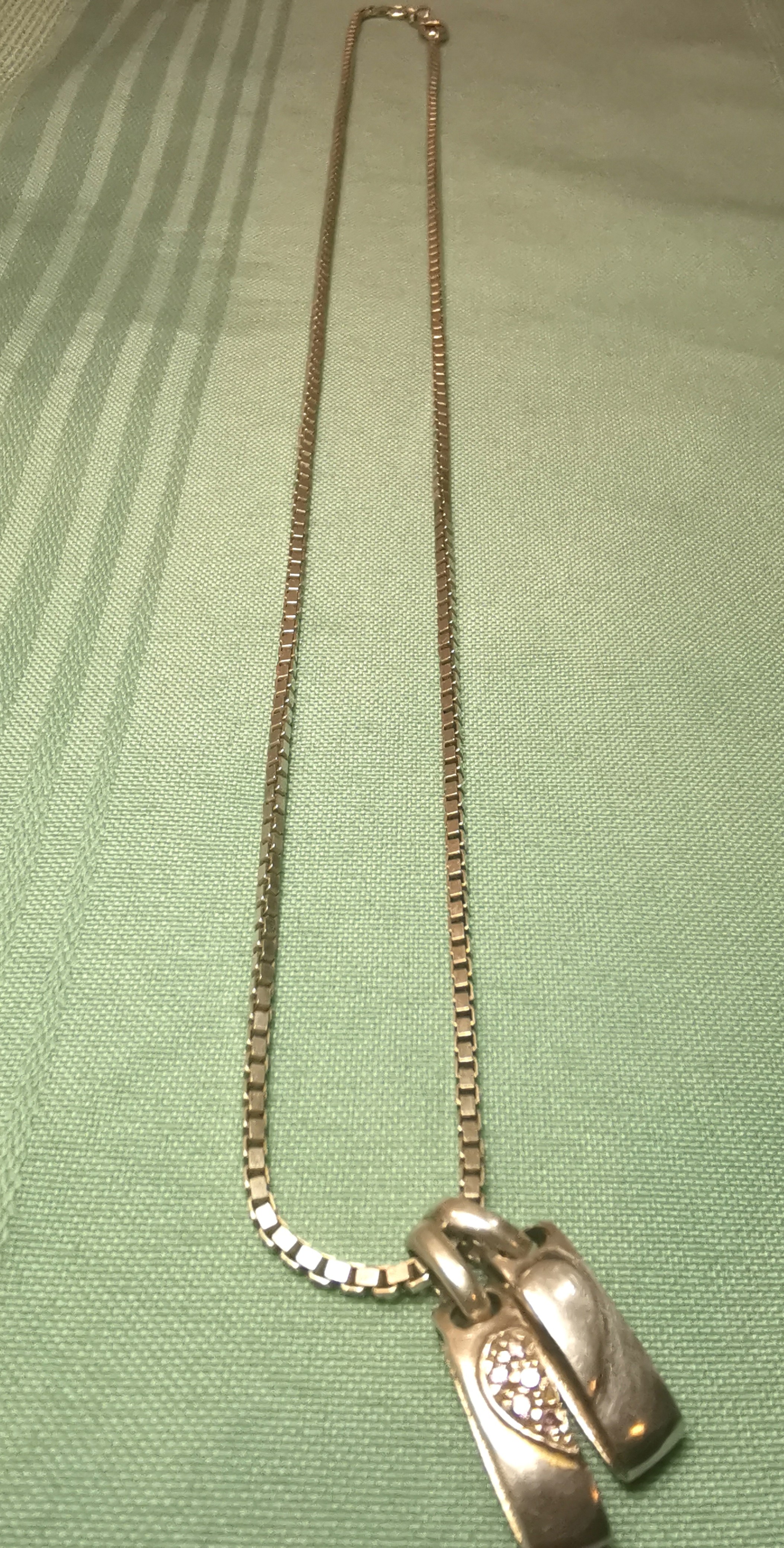 ITALY Sterling Silver 17g Box Chain and Heart Pendant Both 925 - photo 3