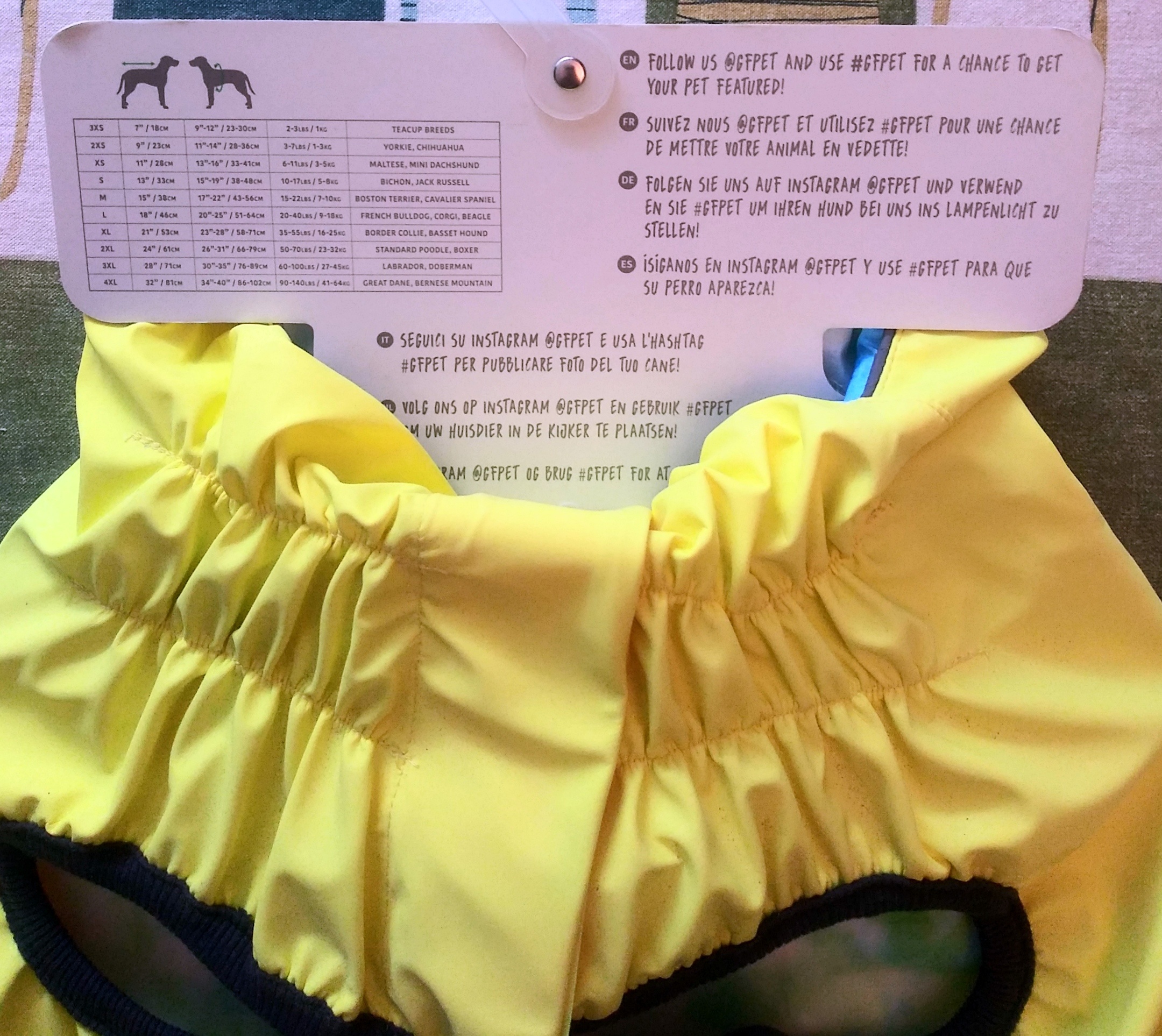GF Pet Elasto-fit Dog Raincoat - 3XL - Yellow - photo 4