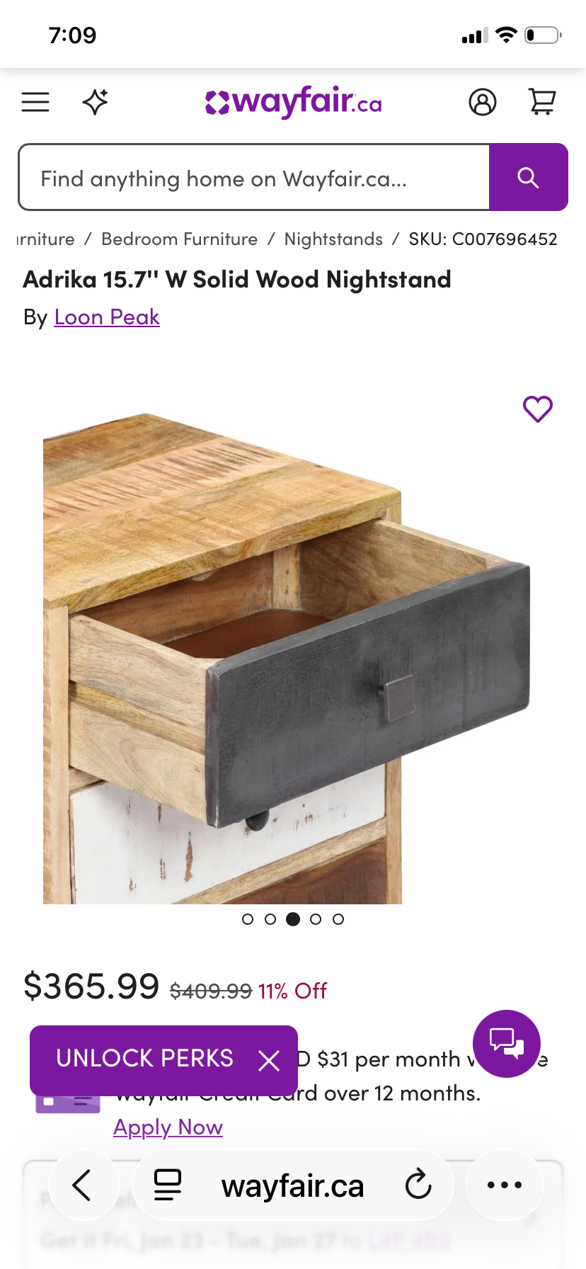 Adrika 15.7'' W Solid Wood Nightstand - photo 4