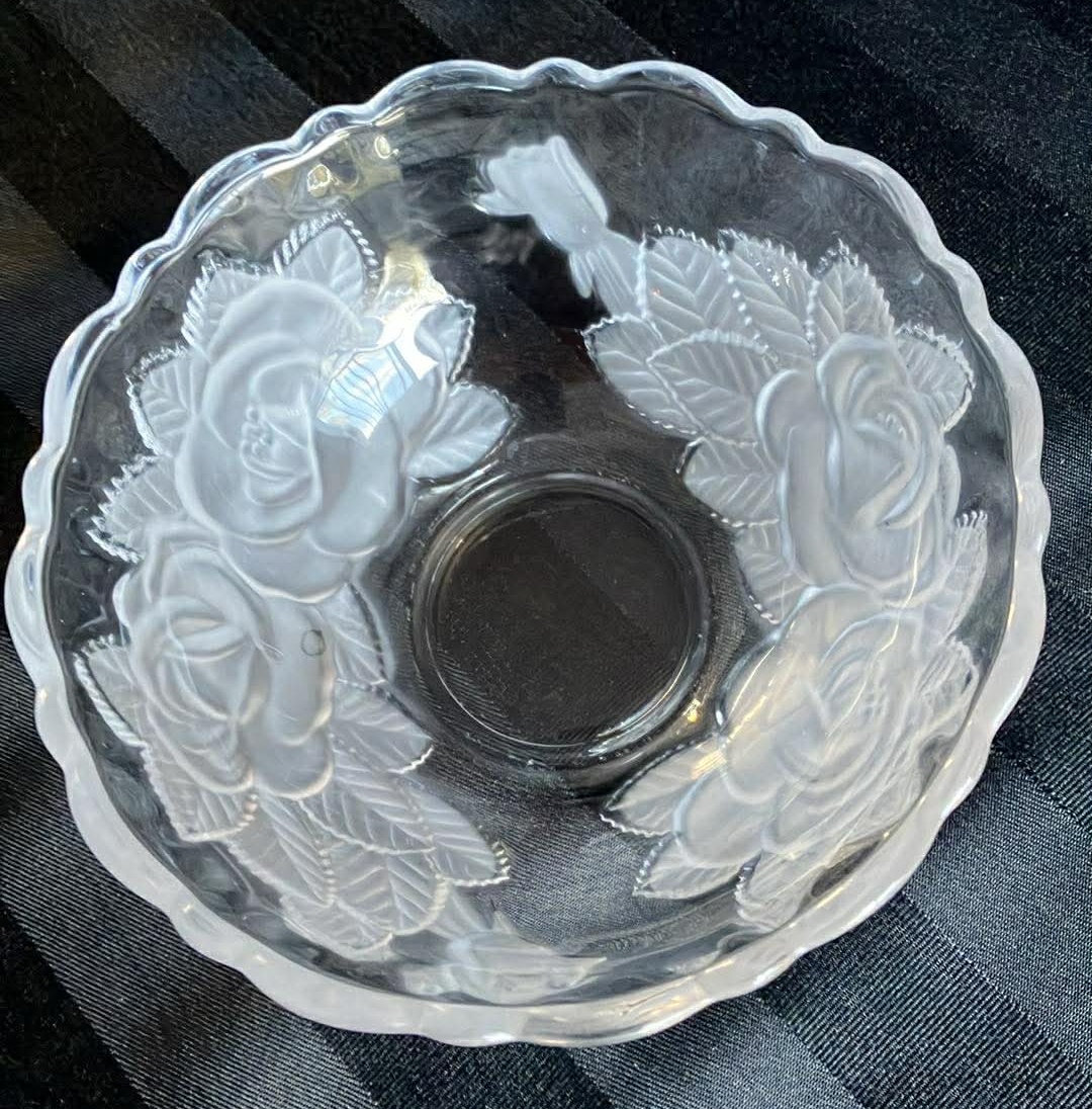 Studio Nova Winter Rose Frosted Glass Candy Dish - 5 Inches