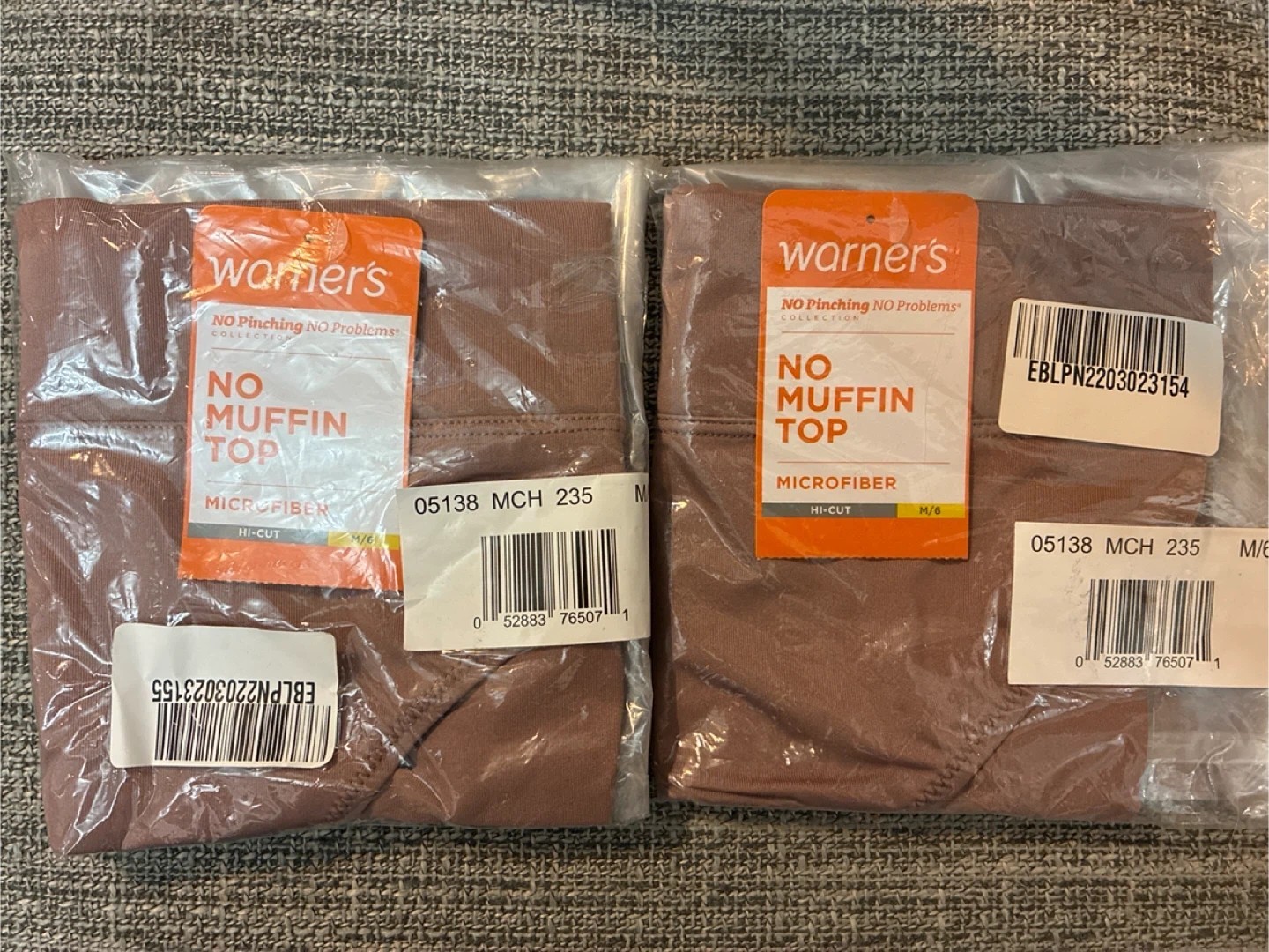 2 New Sealed Warner's No MuffinTop Hi-Cut  Size M/6