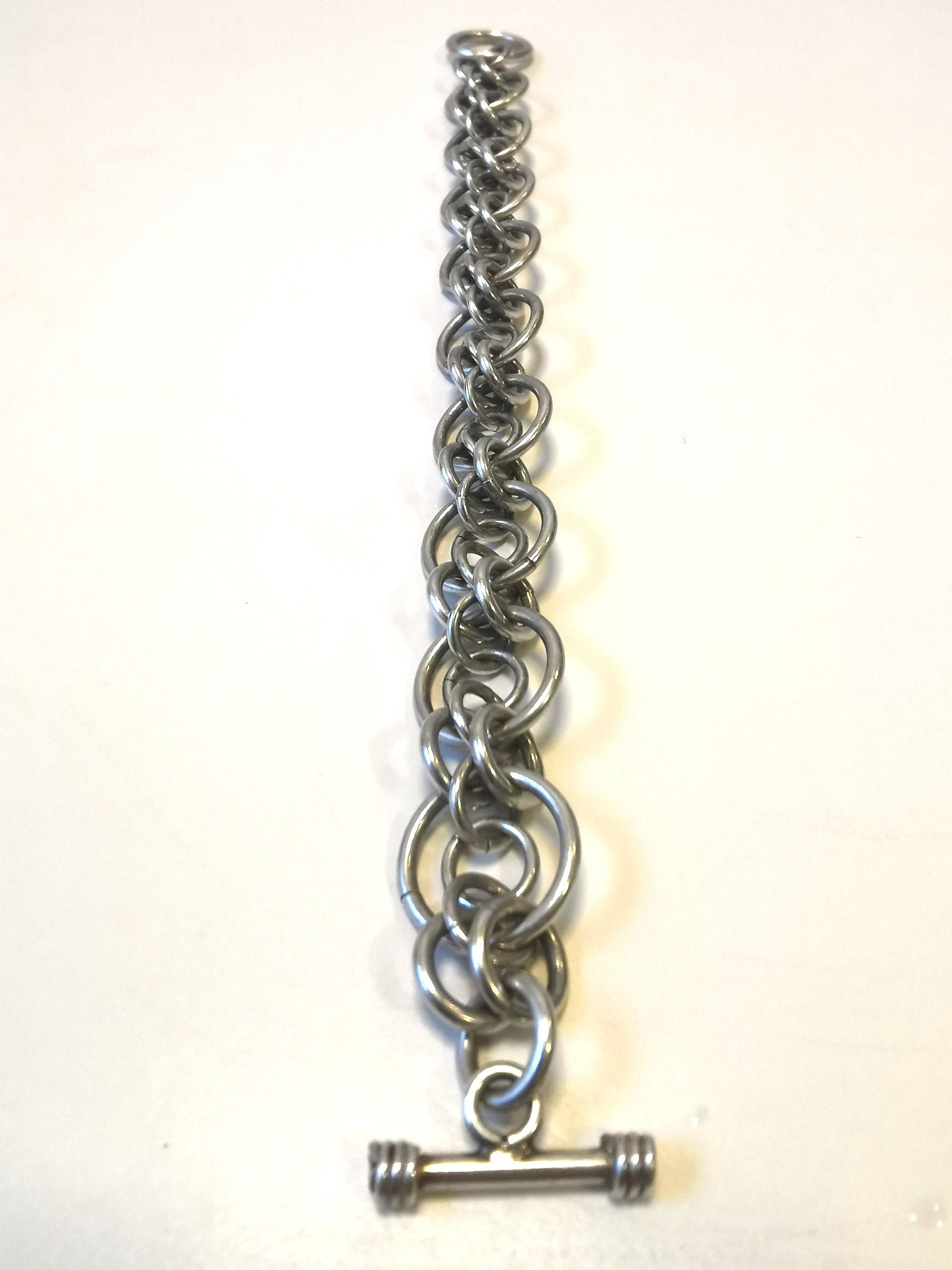 Heavy 39g Vintage Thai Sterling Silver Chainmail Bracelet - 8" - photo 3