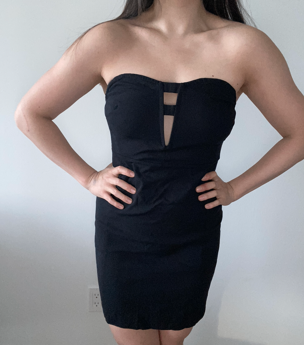 Urban Outfitters Strapless Sweetheart Cut Little Black Dress