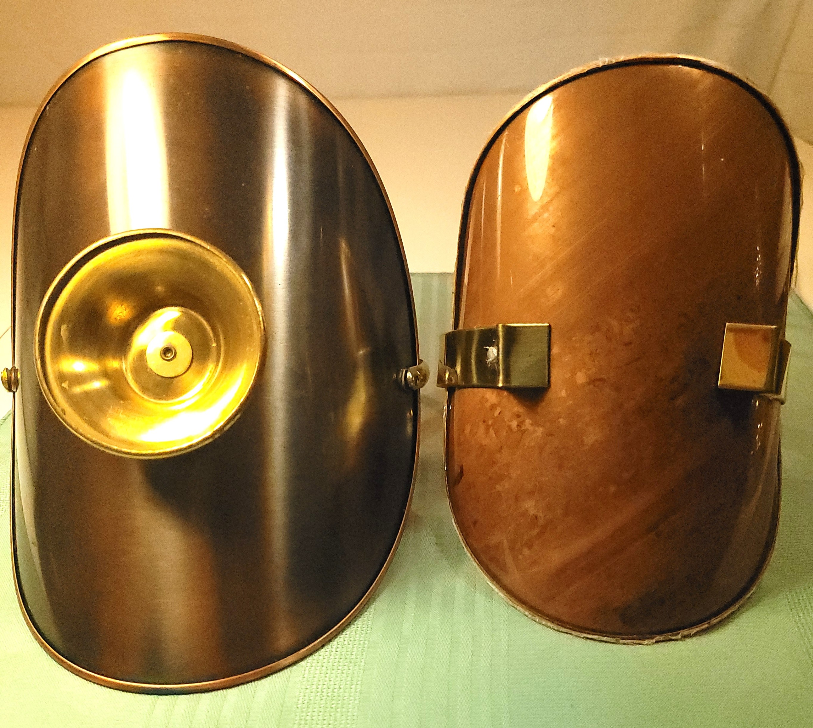 1960s Pair Dutch Copper Brass Coal Scuttle Buckets Vintage - photo 3