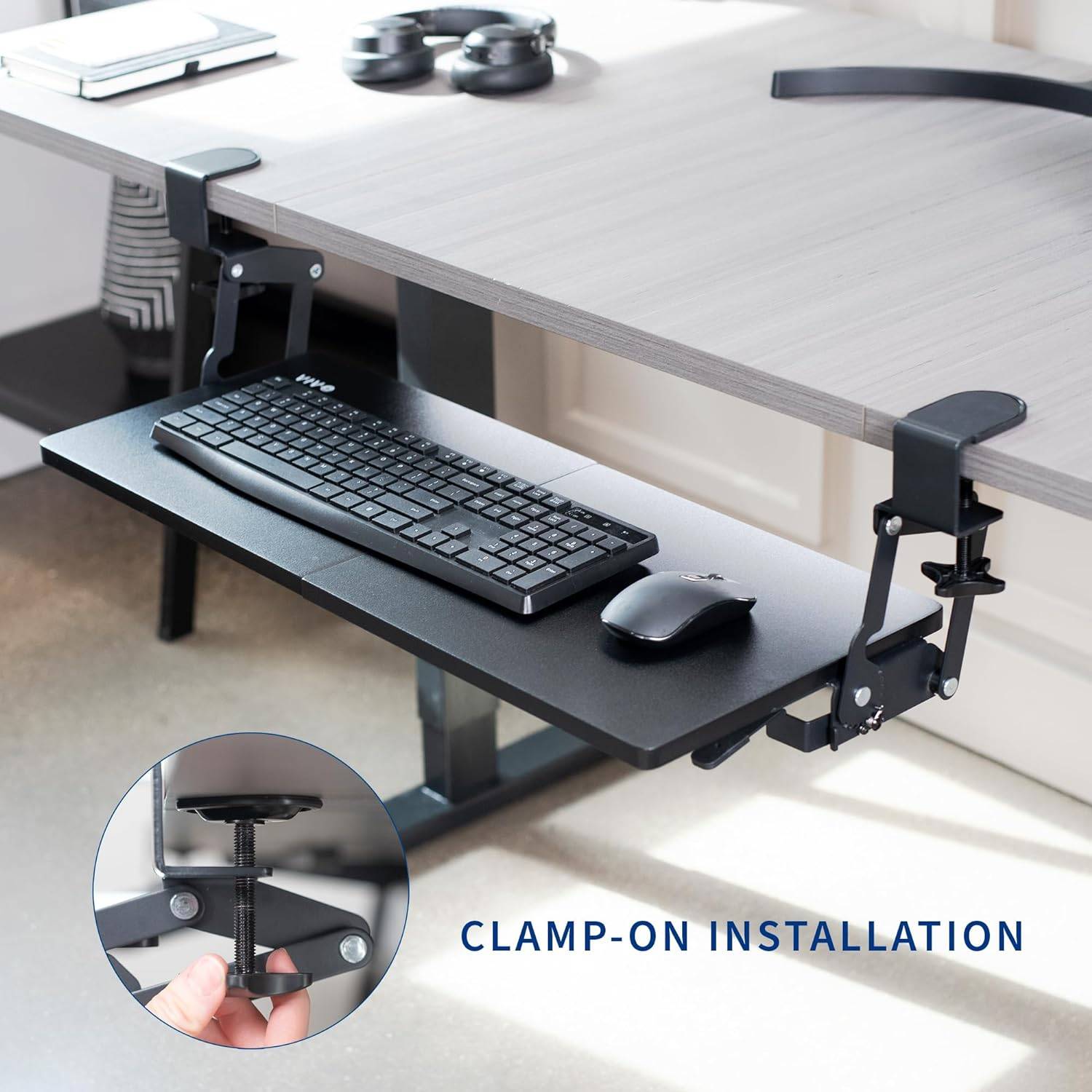 New VIVO Large Clamp-On Keyboard Tray - Black - photo 3