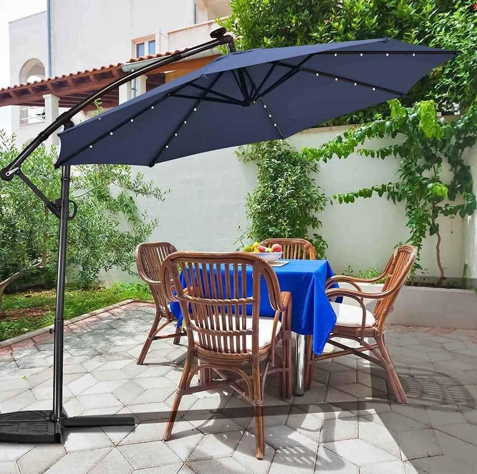 0FT Patio Offset Umbrella – Solar LED + 360° Rotation! - photo 5
