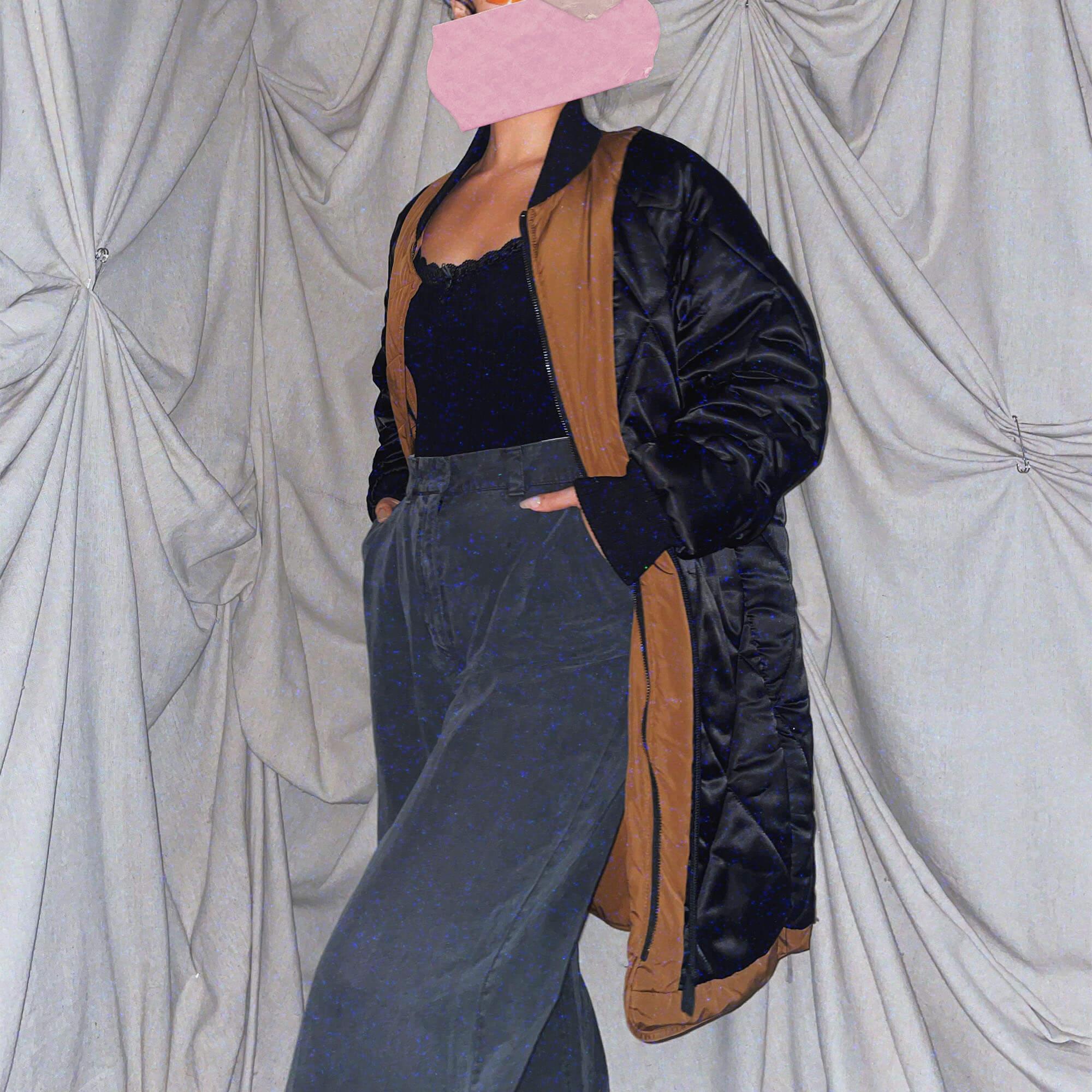 Inside Out Jacket ★ black quilt midi coat