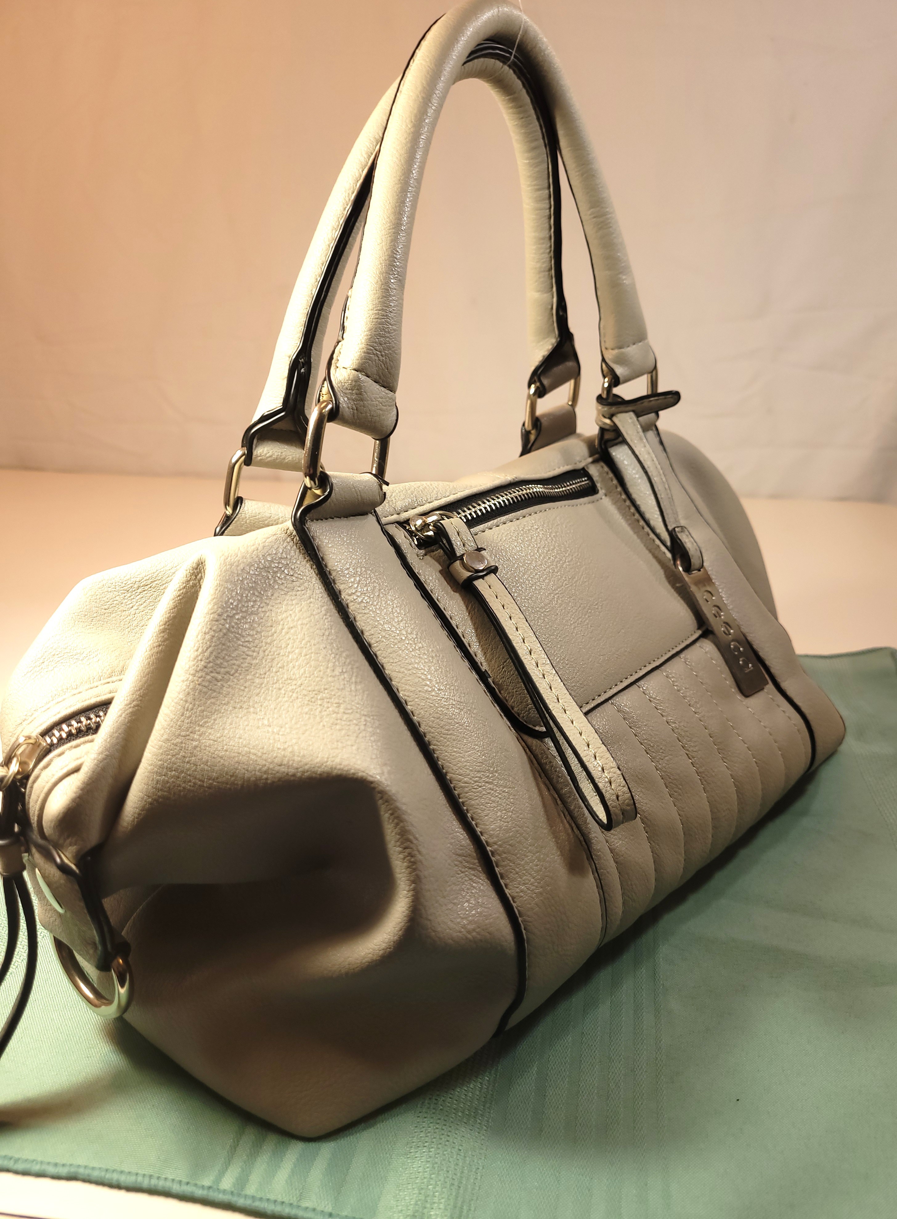 Cesca London New York Large Satchel Handbag Brown Vegan Leather - photo 2