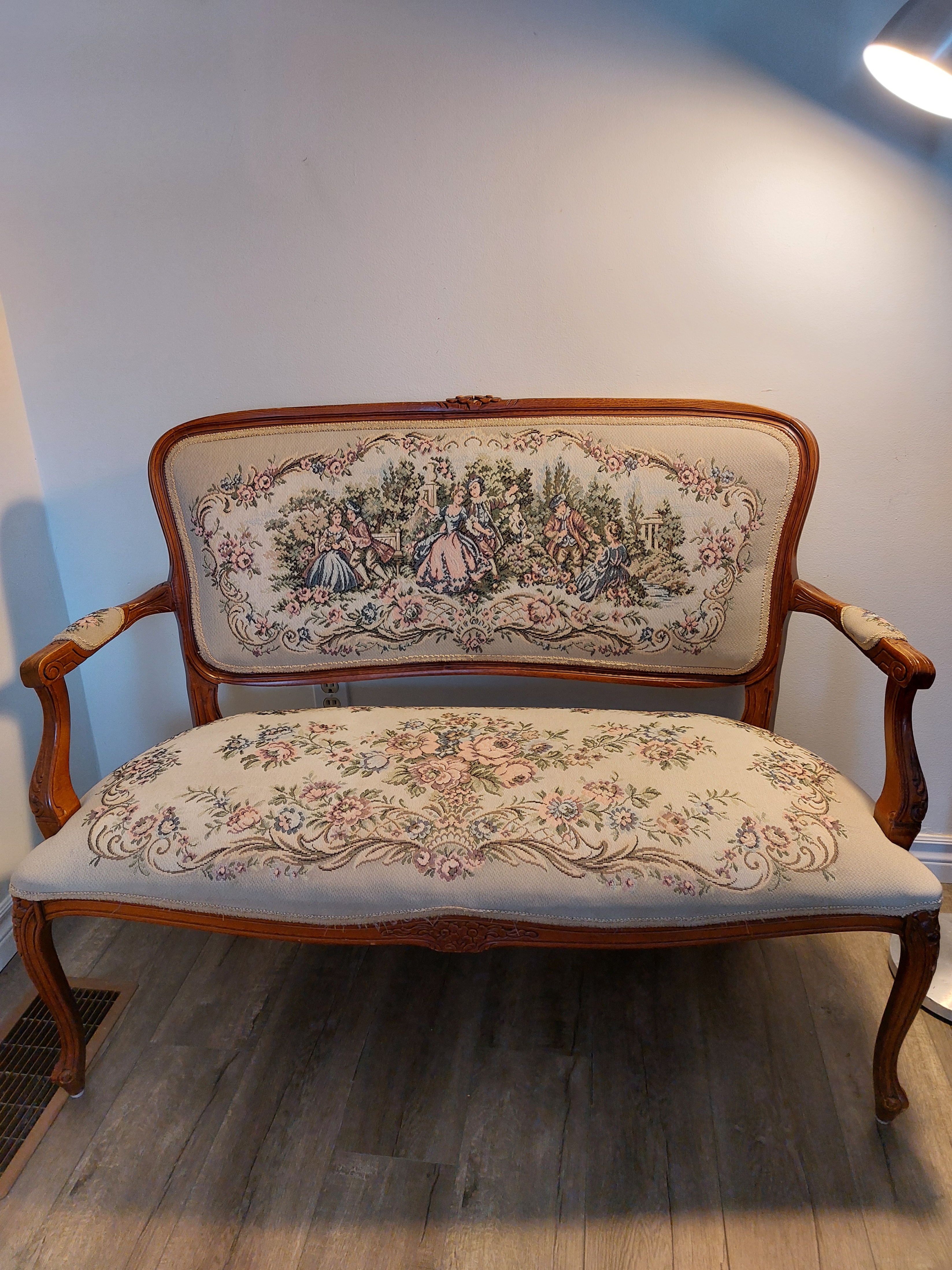 Vintage Louis XV style Upholstered Settee - photo 2