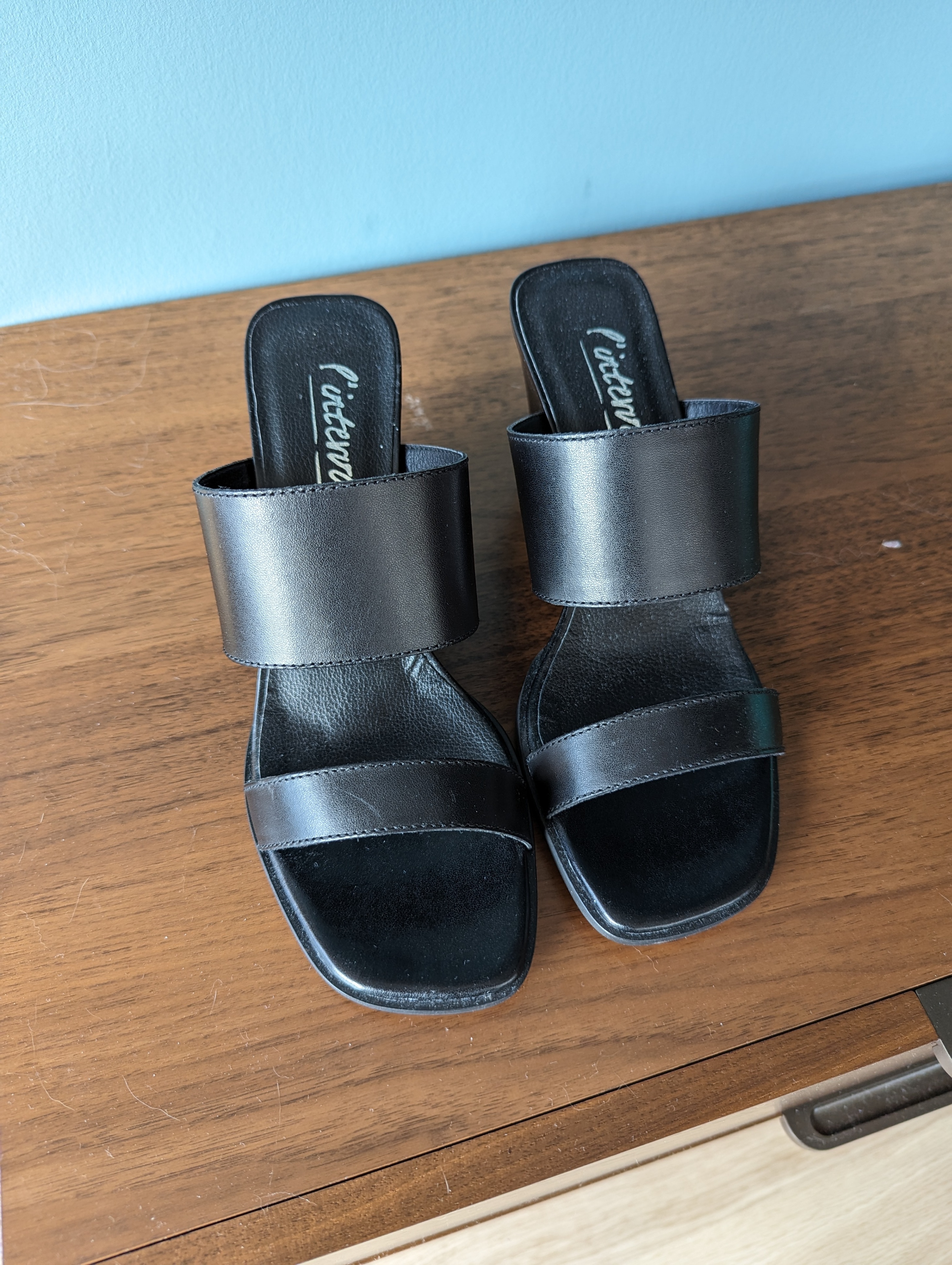 l'intervalle Black Wedge Mule Slide Heel - photo 2