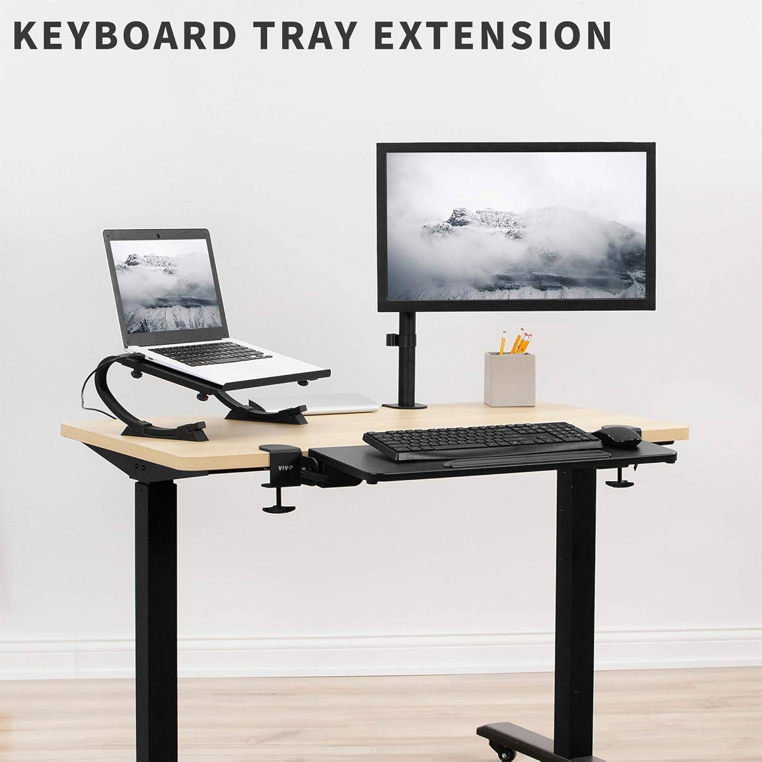 New  VIVO Clamp On Tilting Keyboard Tray