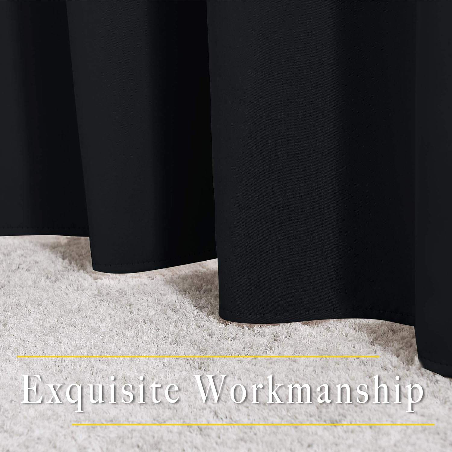 Blackout Curtains - Black, Grommet Top - photo 5