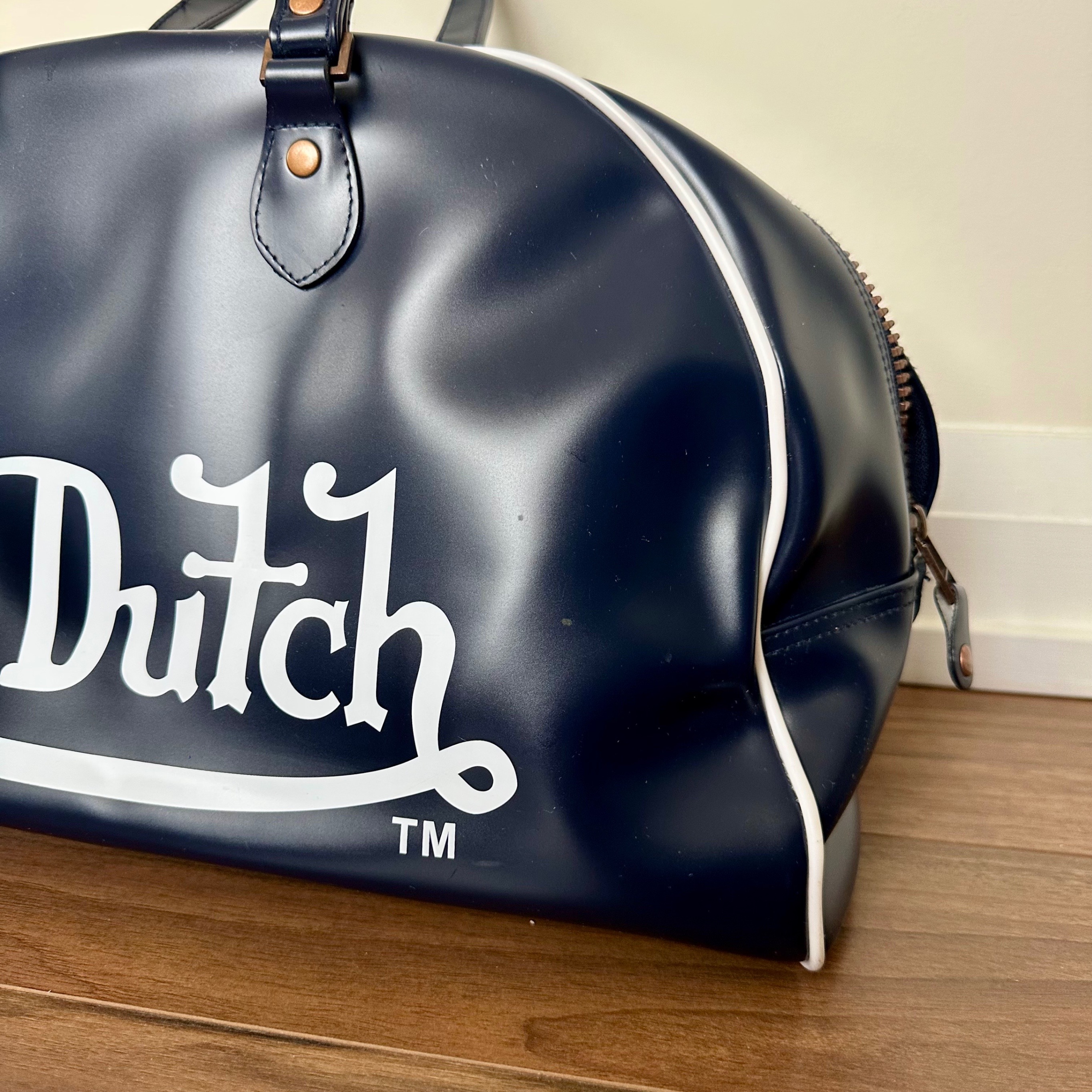 Vintage Navy Von Dutch Duffle Bowling Bag - photo 3