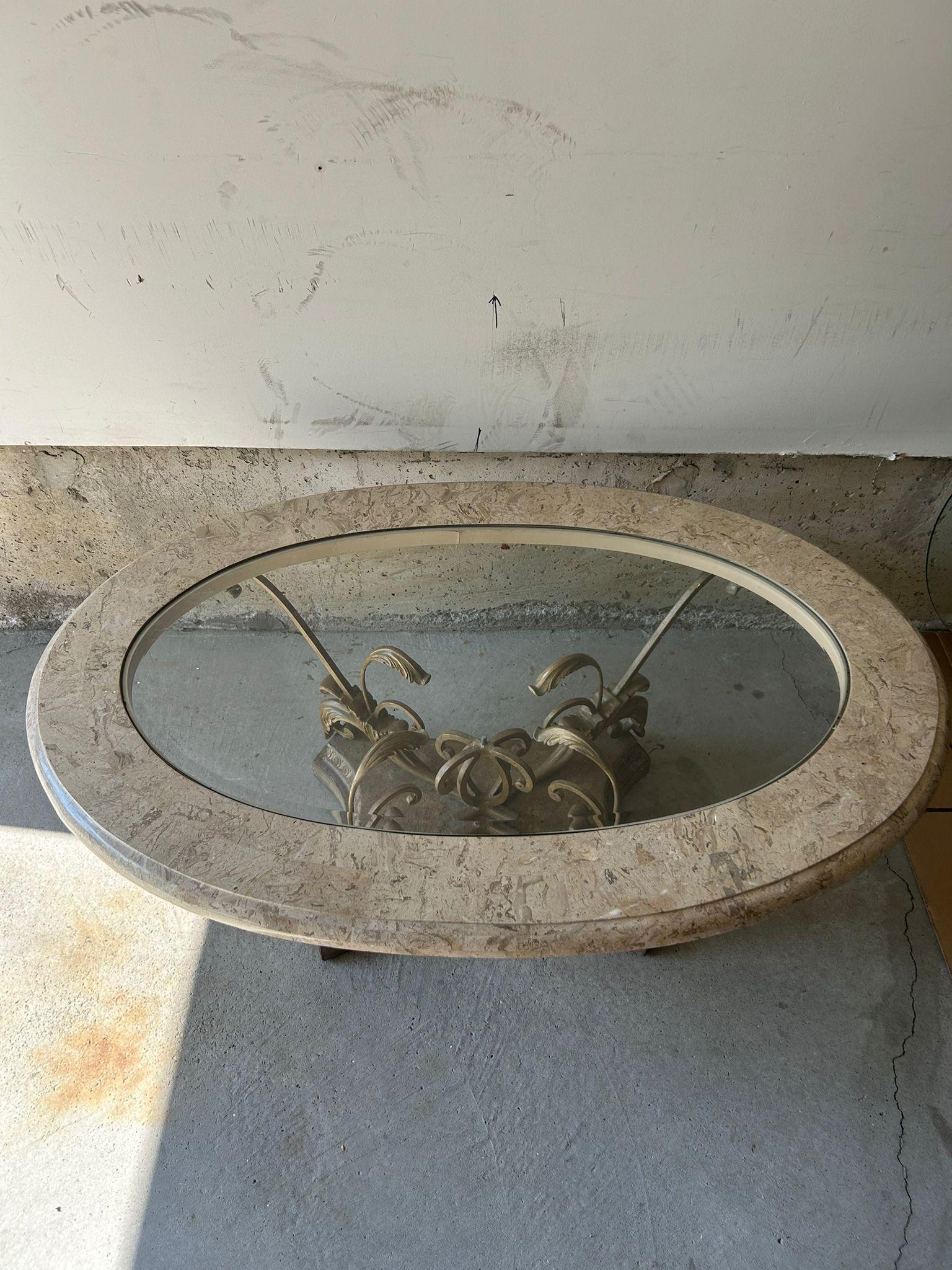 Elegant Marble & Glass Coffee Table – Like New - photo 3