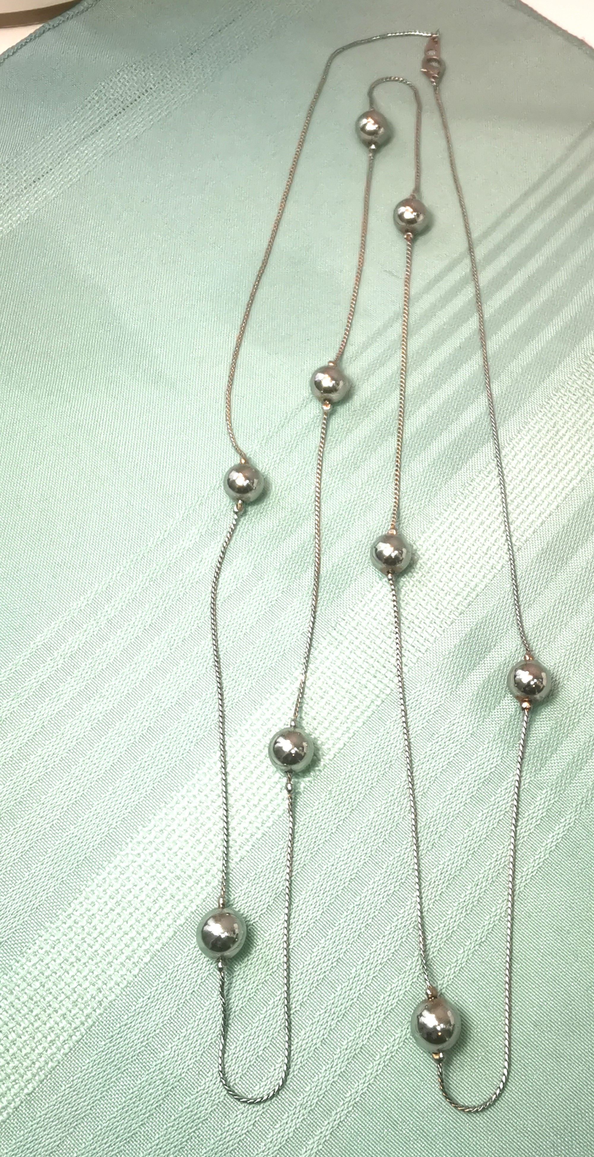 47" Long Station Bead Necklace Extra Long Layering Circa 1980s - photo 2