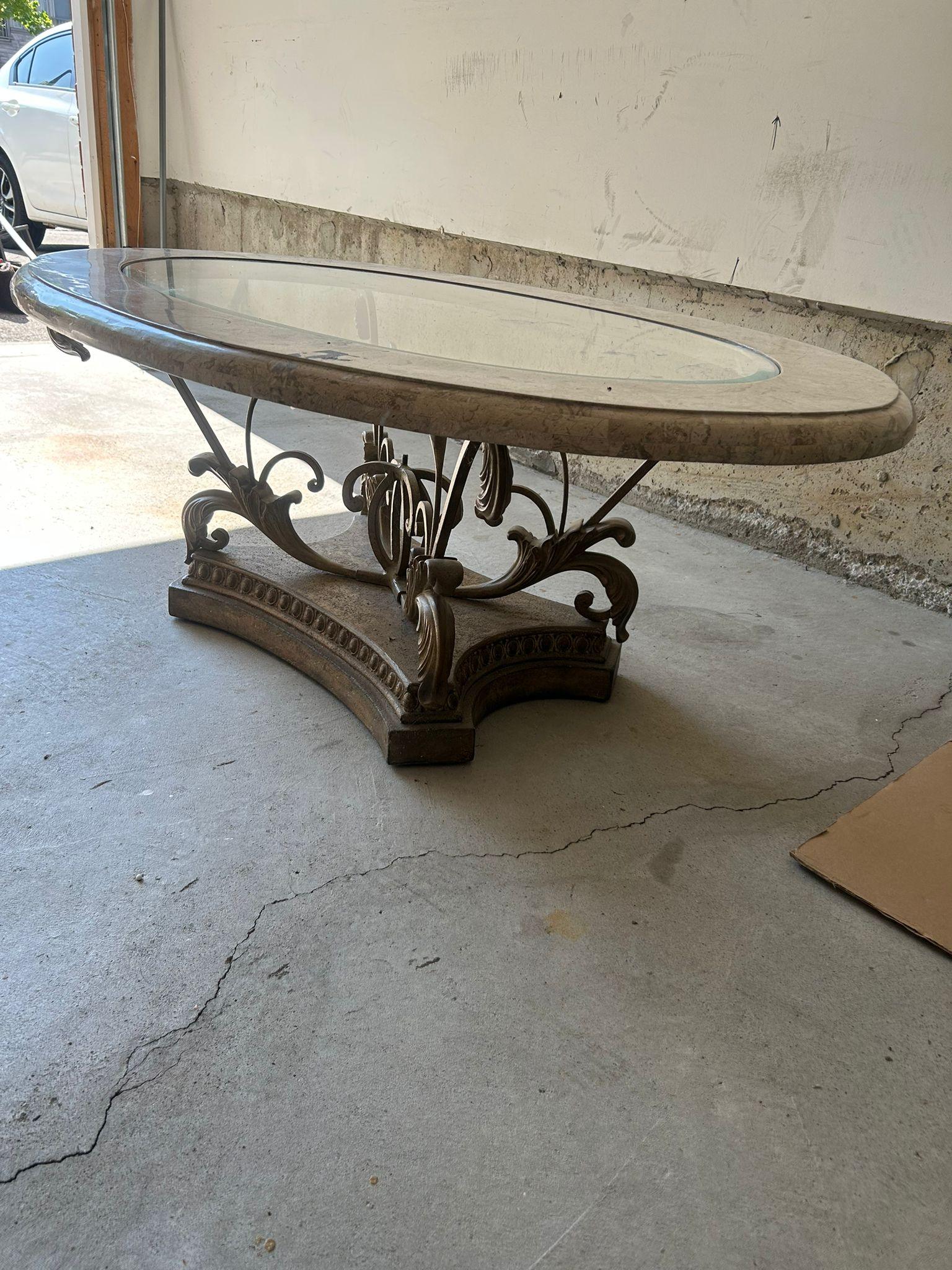 Elegant Marble & Glass Coffee Table – Like New