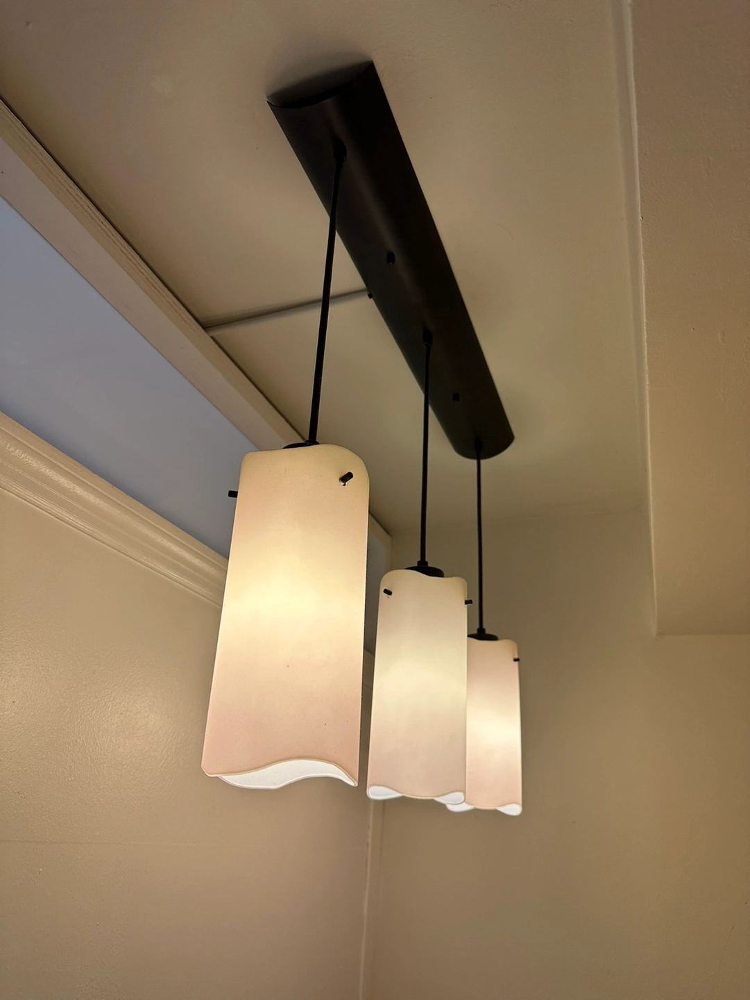 Adesso Island Light Linear 3 Pendant White Frosted Glass Shade 🥕 - photo 4