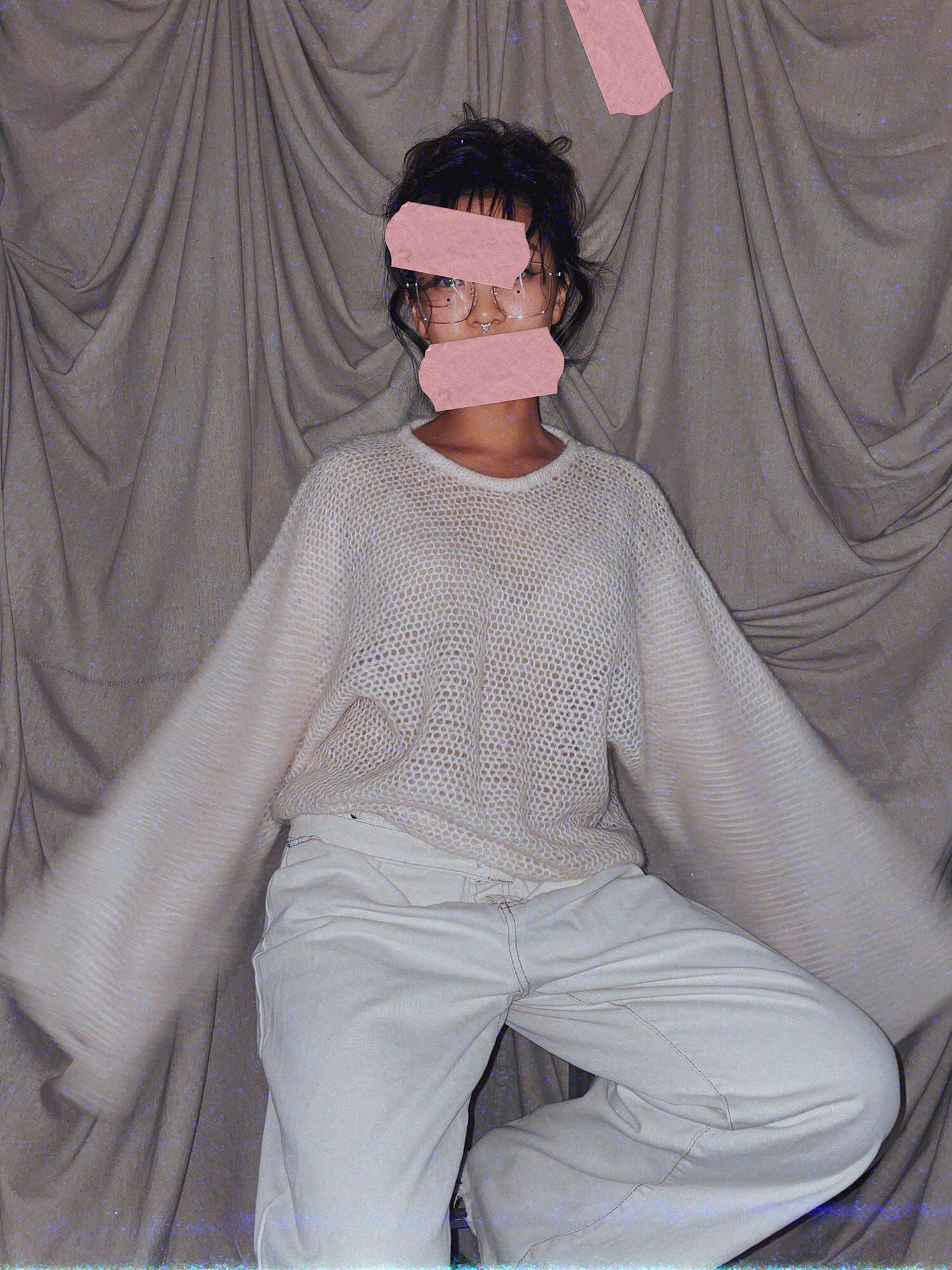 Winter Crochet Belle ★ white boxy oversized sleeve sweater top - photo 5