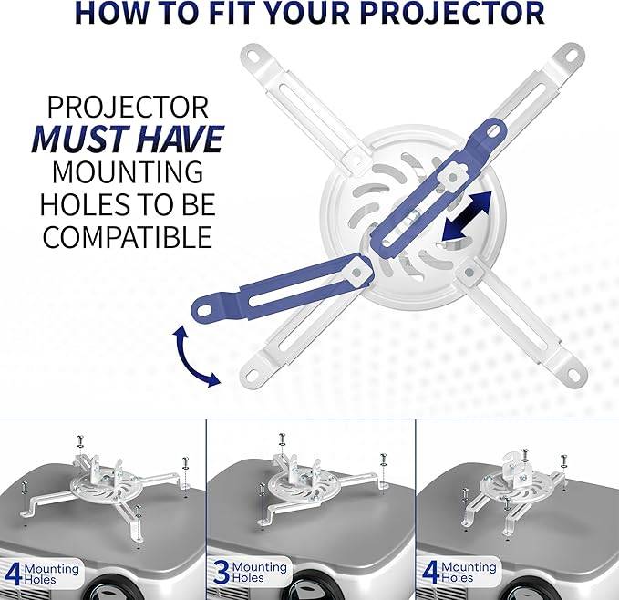 New VIVO White Adjustable Projector Ceiling Mount - photo 5