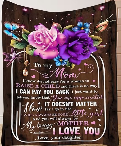 Floral 'To My Mom' Fleece Blanket