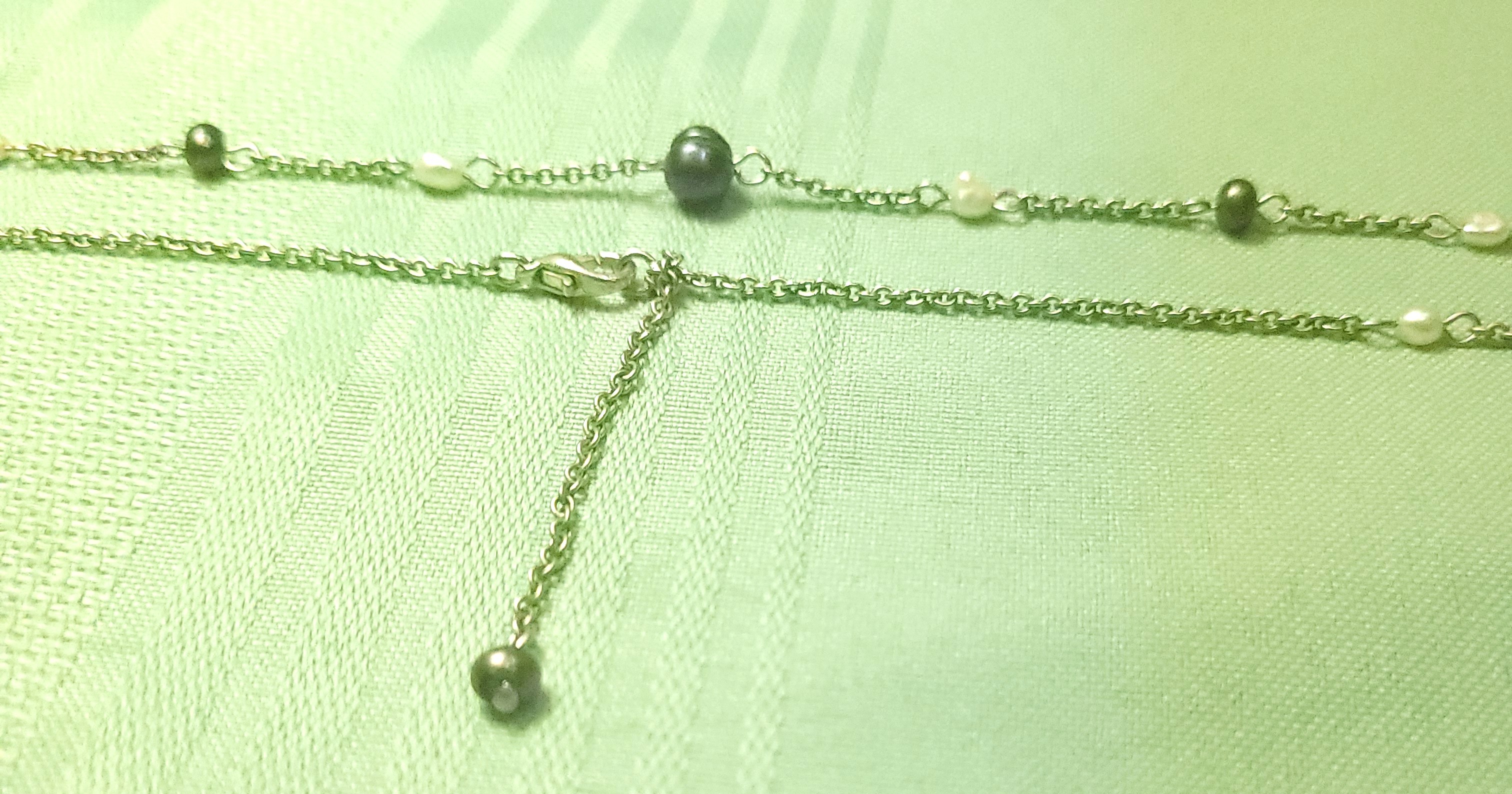 90s JOAN RIVERS Classics Necklace 19.5" Silver Tone Faux Pearl - photo 4