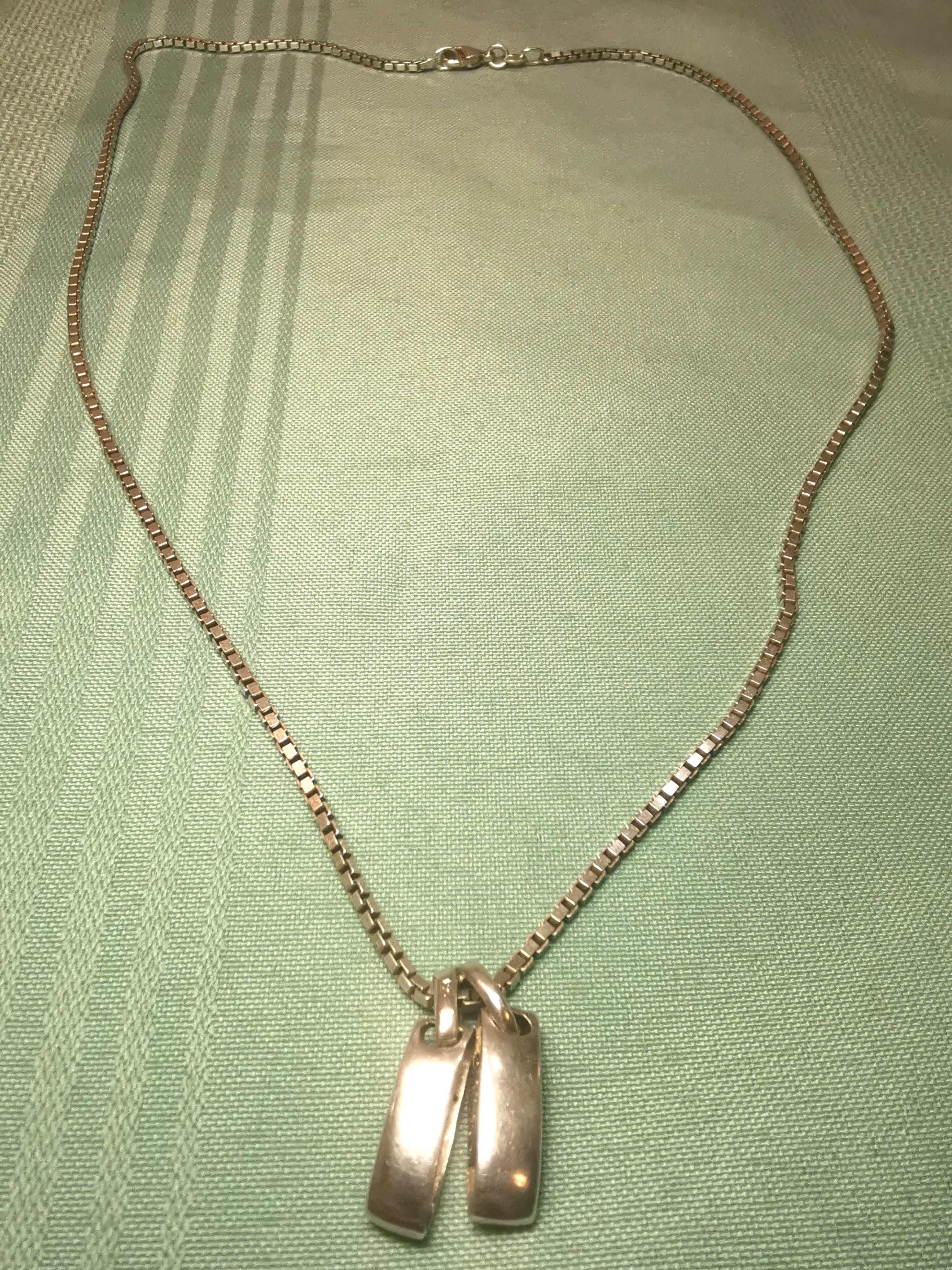 ITALY Sterling Silver 17g Box Chain and Heart Pendant Both 925 - photo 4