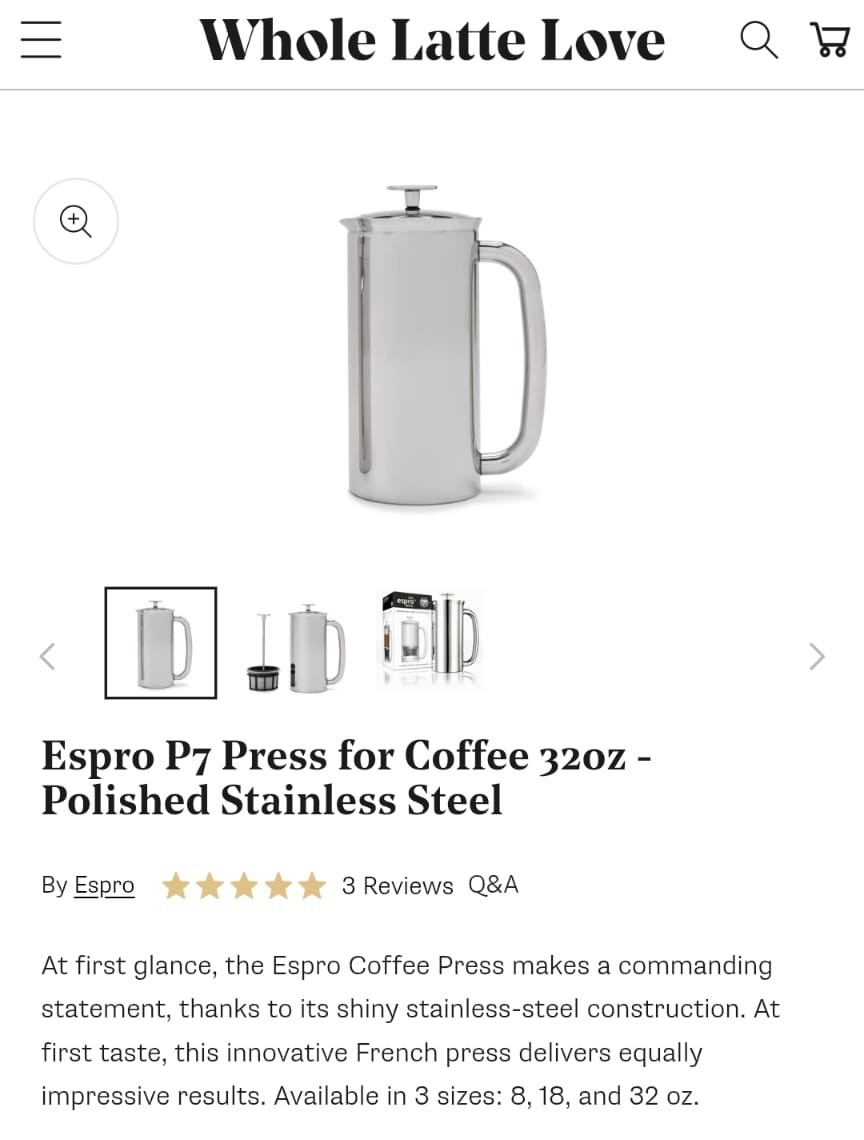 Stainless Steel French Press Set (8 oz & 32 oz) - photo 4