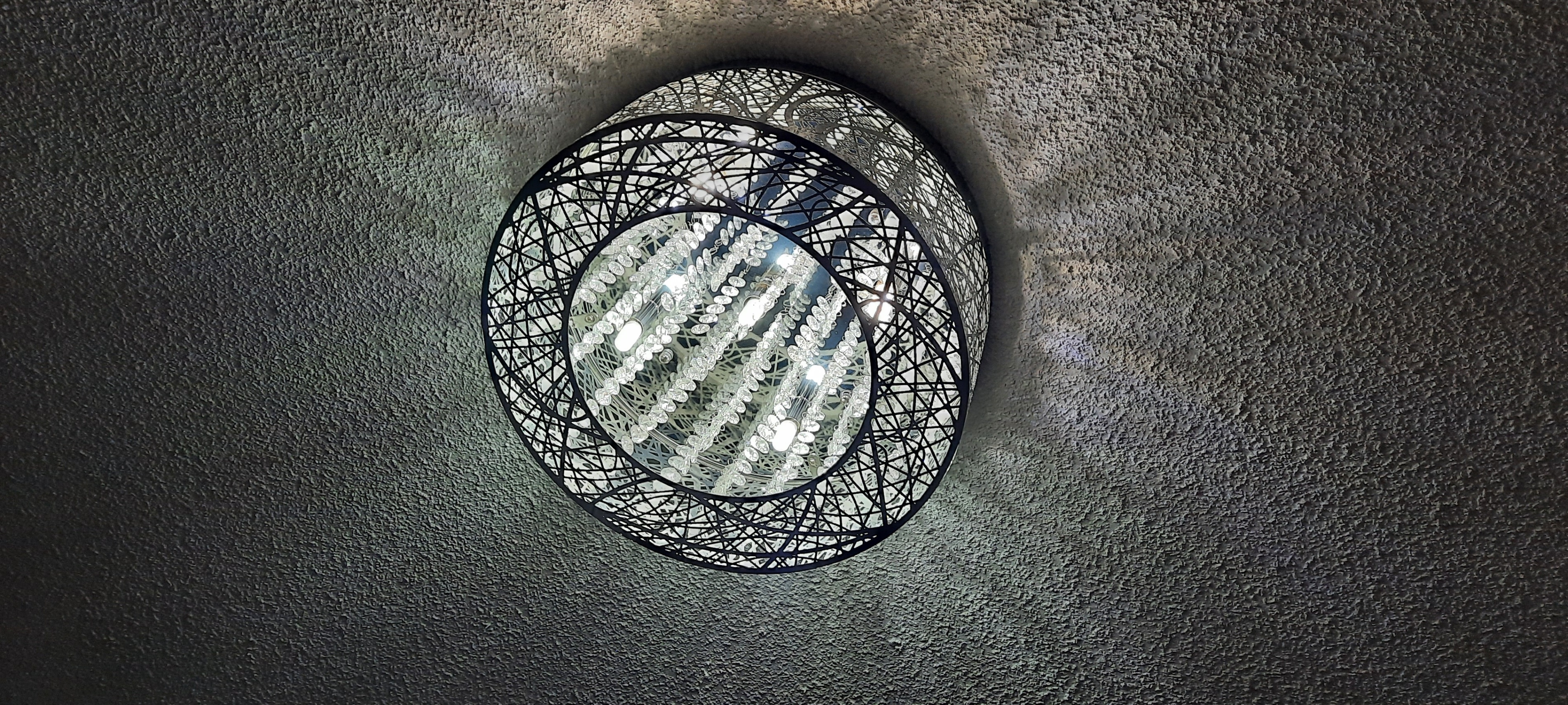 5 Light Stainless Steel Chandelier with Laser Cut Mirror. - photo 5