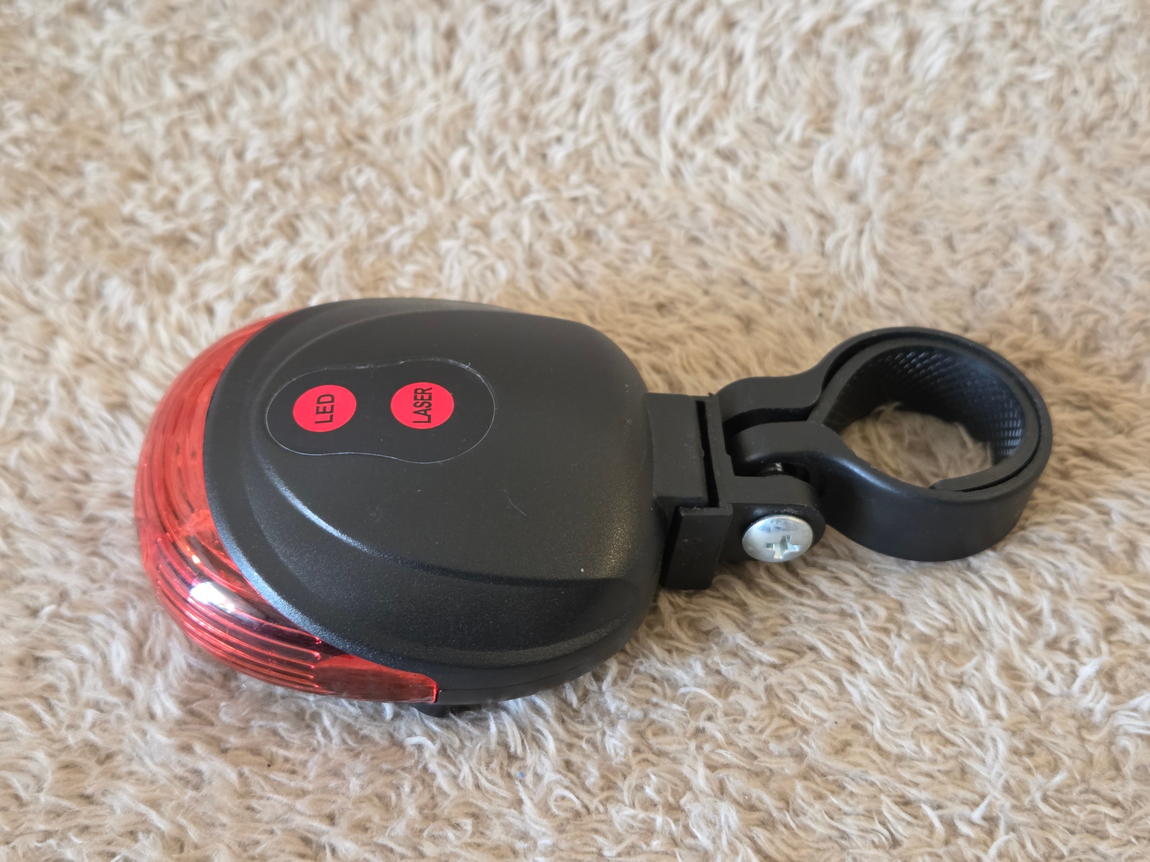 Bike Rear Light – 5 LED + 2 Laser, Seatpost Mount