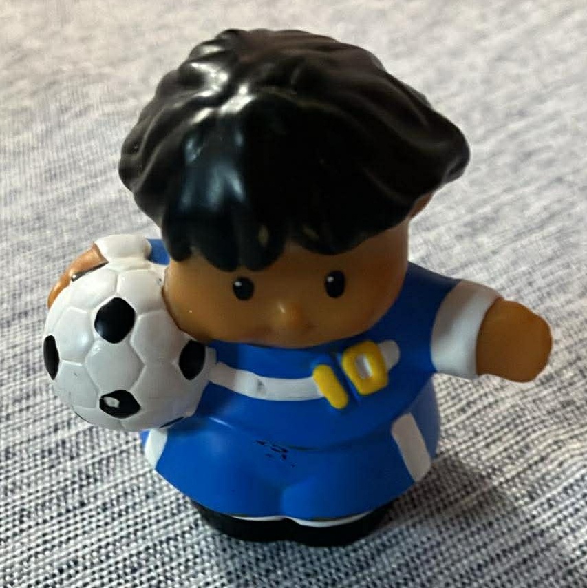 Little People Soccer Ball Player Figure Blue 10 Shirt