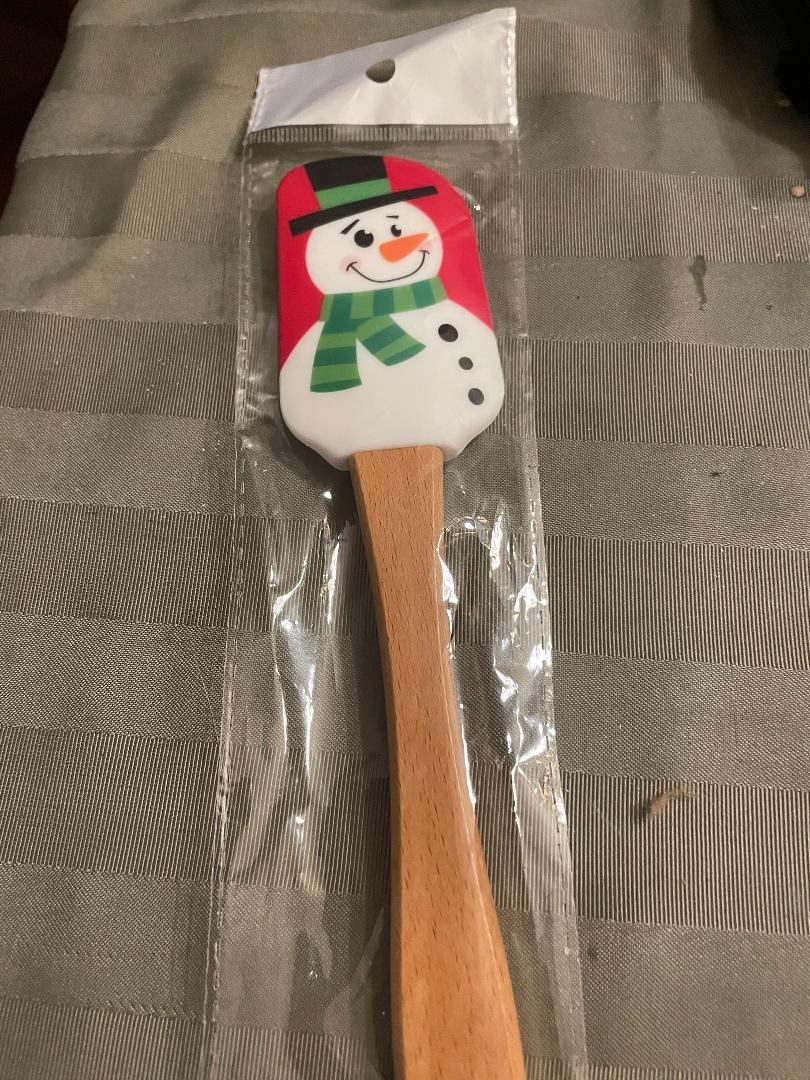 NEW NOT OPENED WOODENED/PLASTIC SPATULA SNOWMAN