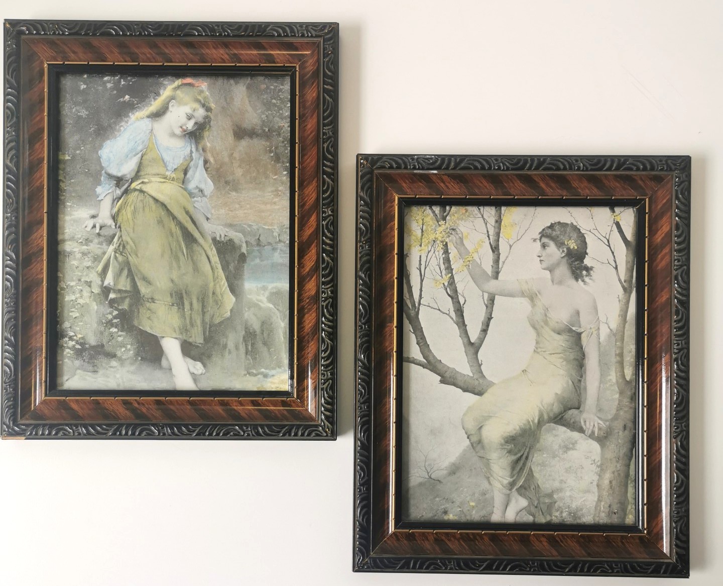 Set 2 French Art Prints by Vernon & Fournier 1950s Victorian - photo 2