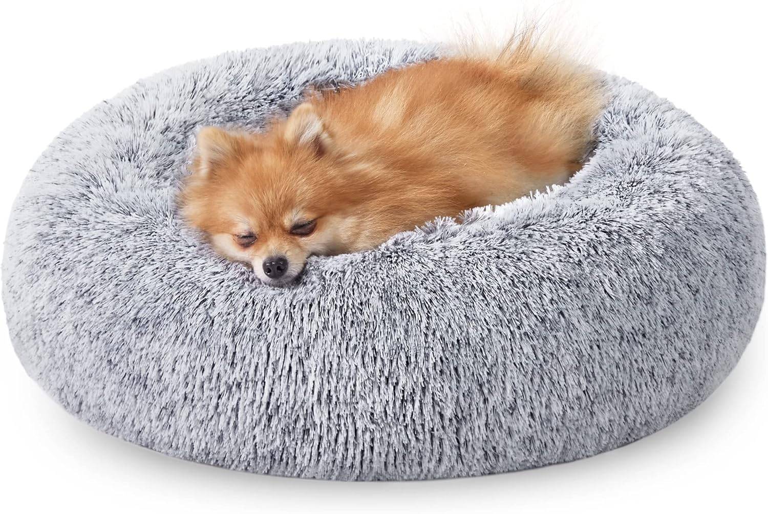 Feandrea FluffyHug Pet Bed, Calming Donut, Soft Fluffy Plush - photo 2
